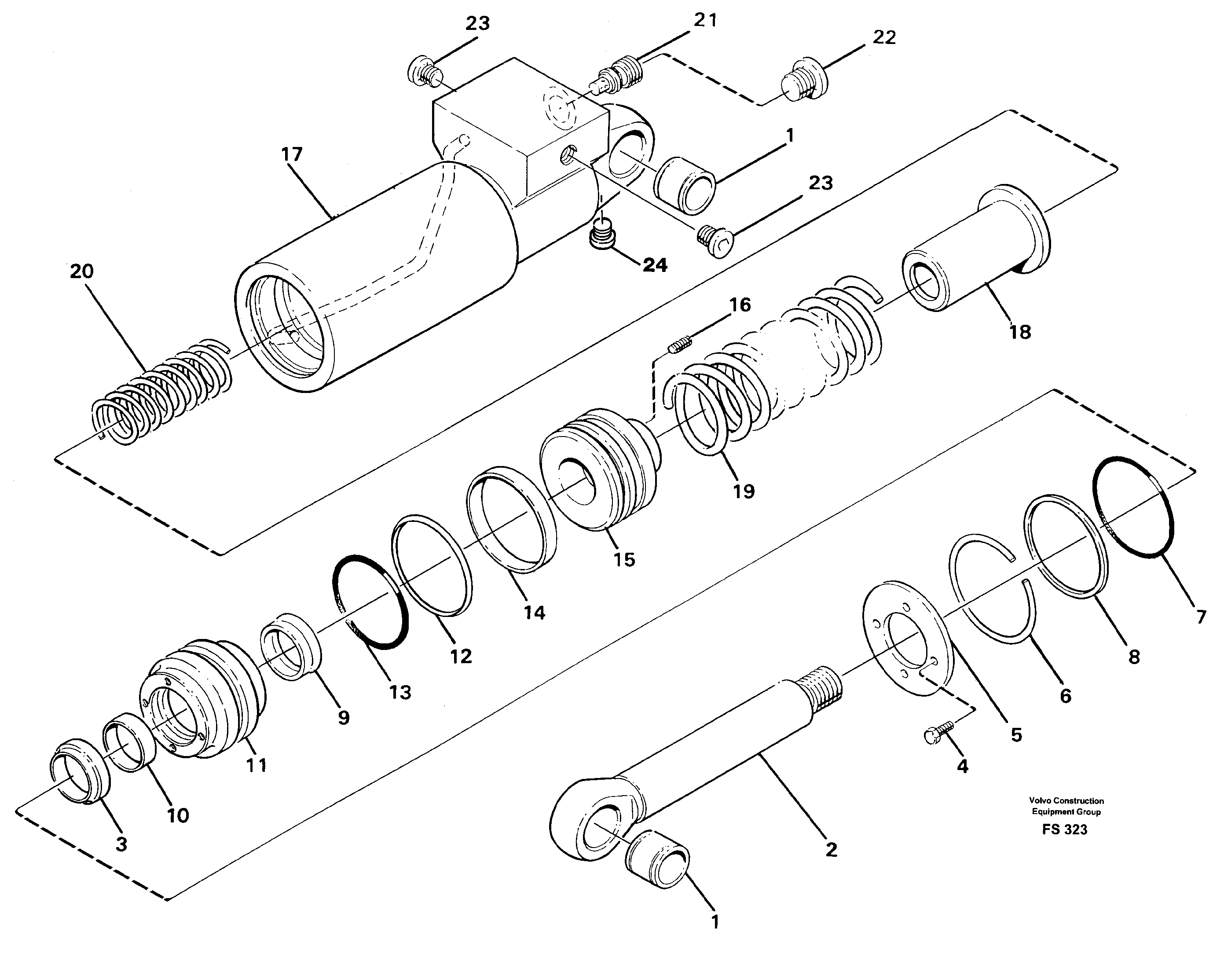 Схема запчастей Volvo EC420 - 66234 Hydraulic cylinder for quick fit EC420 ?KERMAN ?KERMAN EC420 SER NO - 1550