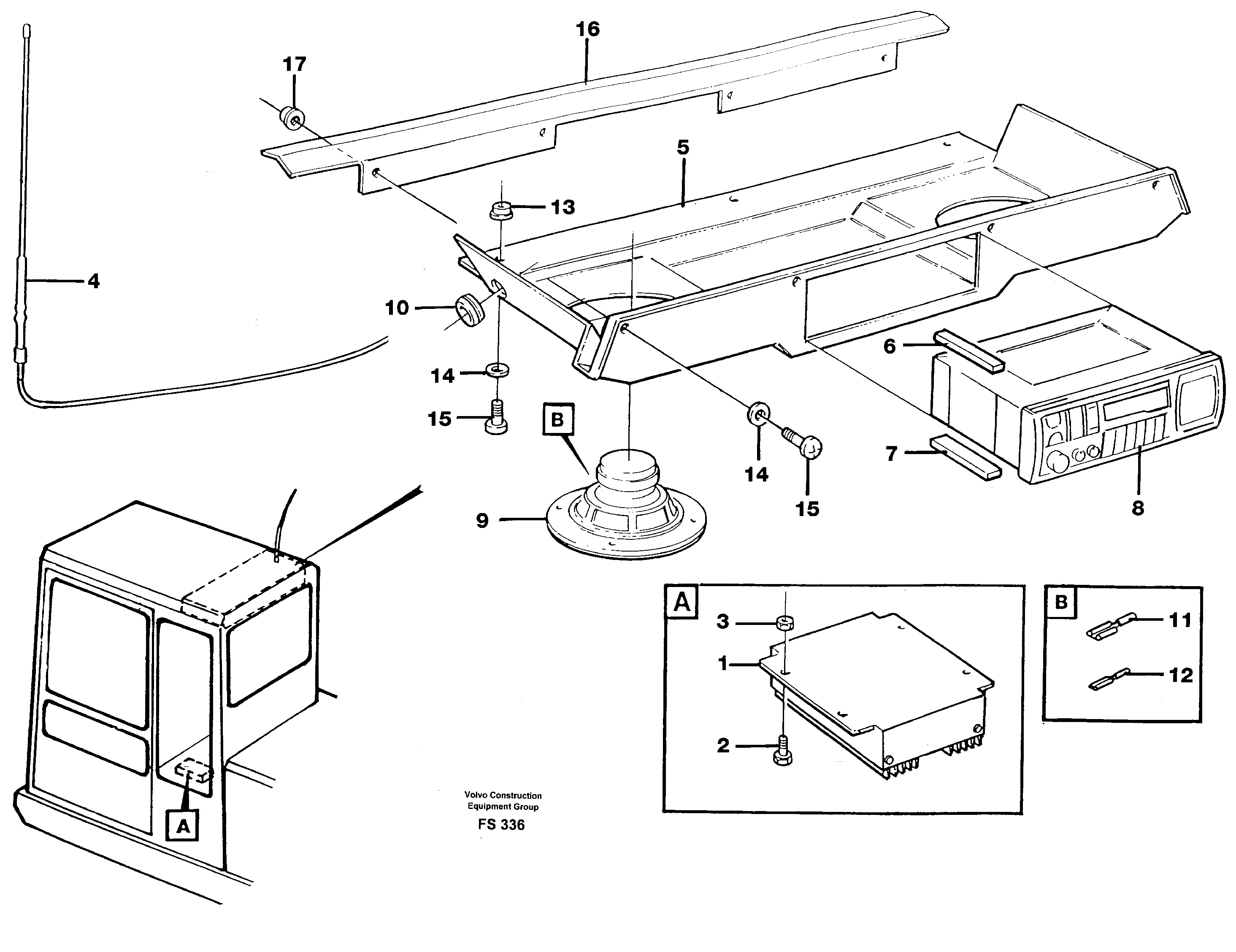 Схема запчастей Volvo EC420 - 49927 Radio installation - incl. voltage reducer EC420 ?KERMAN ?KERMAN EC420 SER NO - 1550