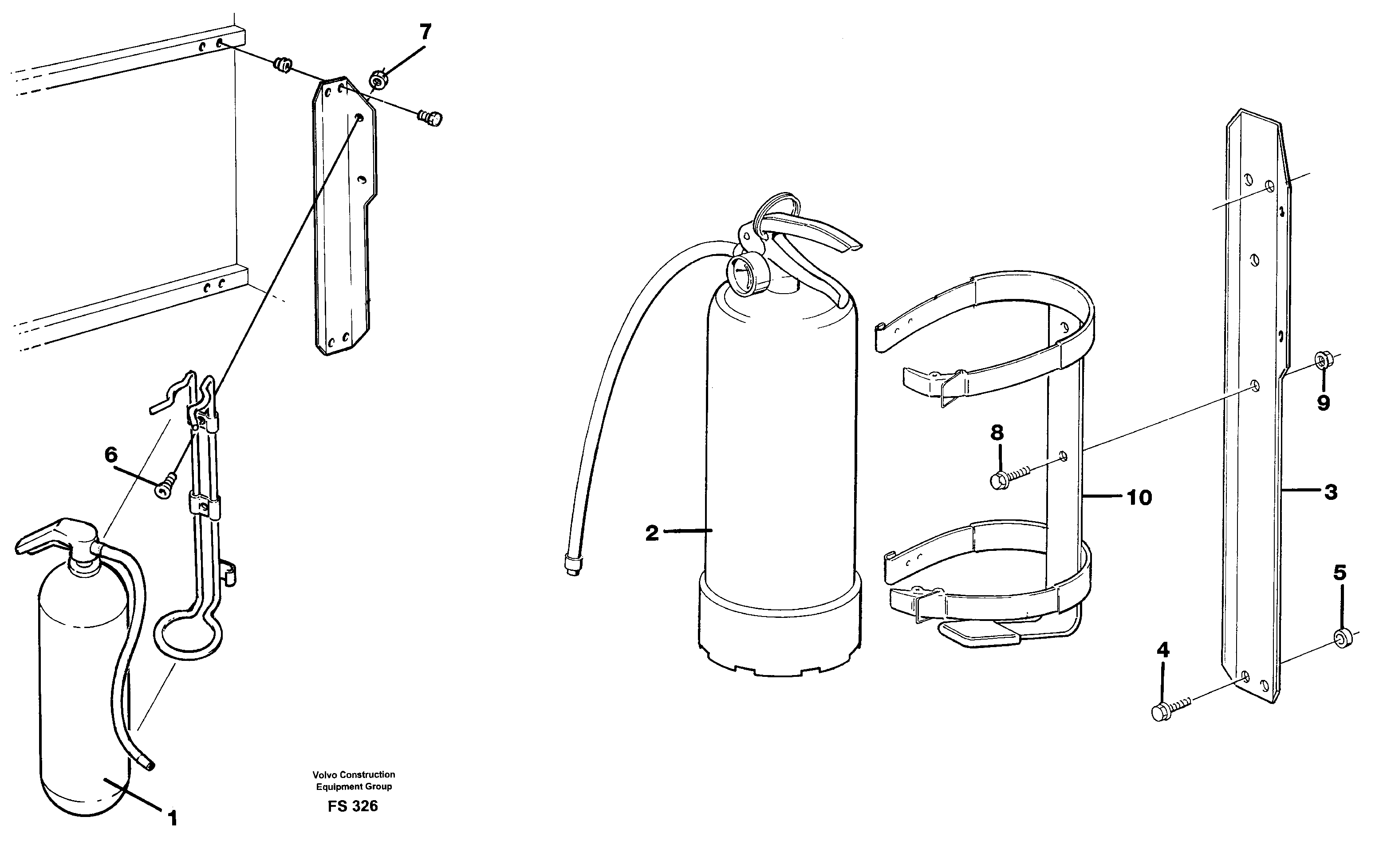 Схема запчастей Volvo EC420 - 51139 Fire extinguisher 2 kg and 5 kg EC420 ?KERMAN ?KERMAN EC420 SER NO - 1550