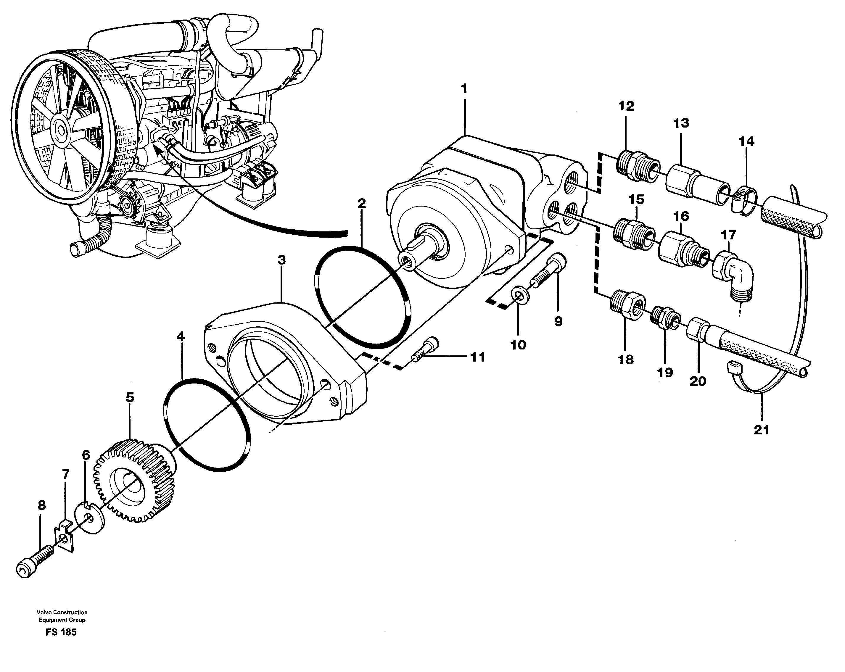 Схема запчастей Volvo EC420 - 100483 Гидронасос (основной насос) EC420 ?KERMAN ?KERMAN EC420 SER NO - 1550