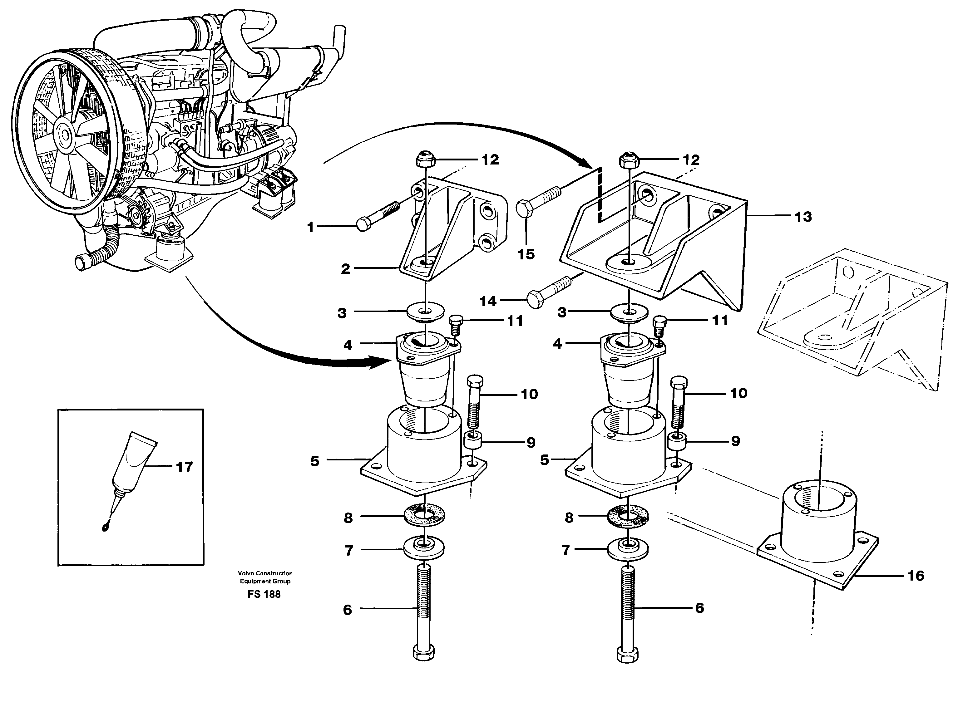 Схема запчастей Volvo EC420 - 50651 Engine mount EC420 ?KERMAN ?KERMAN EC420 SER NO - 1550