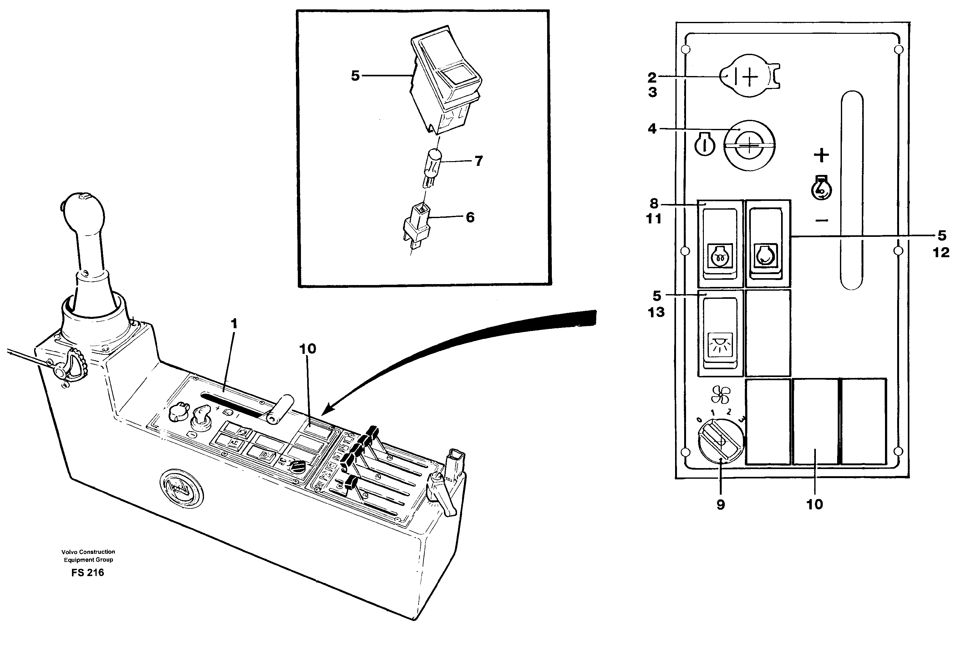 Схема запчастей Volvo EC420 - 104788 Control panel EC420 ?KERMAN ?KERMAN EC420 SER NO - 1550