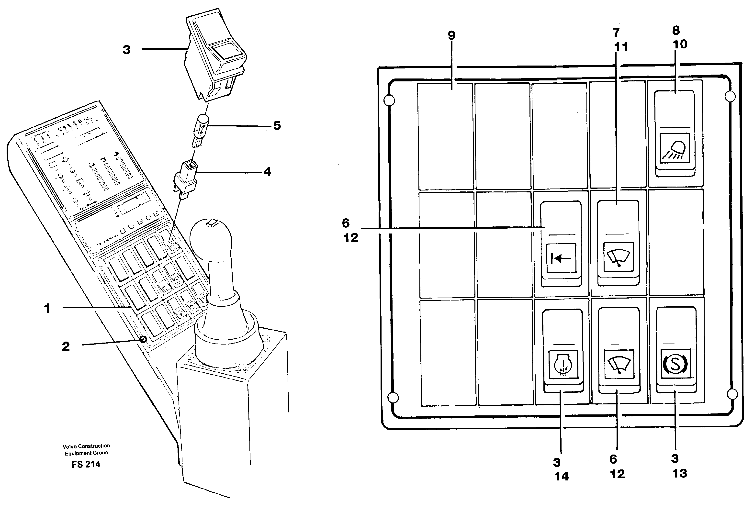 Схема запчастей Volvo EC420 - 49609 Toggle switch panel EC420 ?KERMAN ?KERMAN EC420 SER NO - 1550