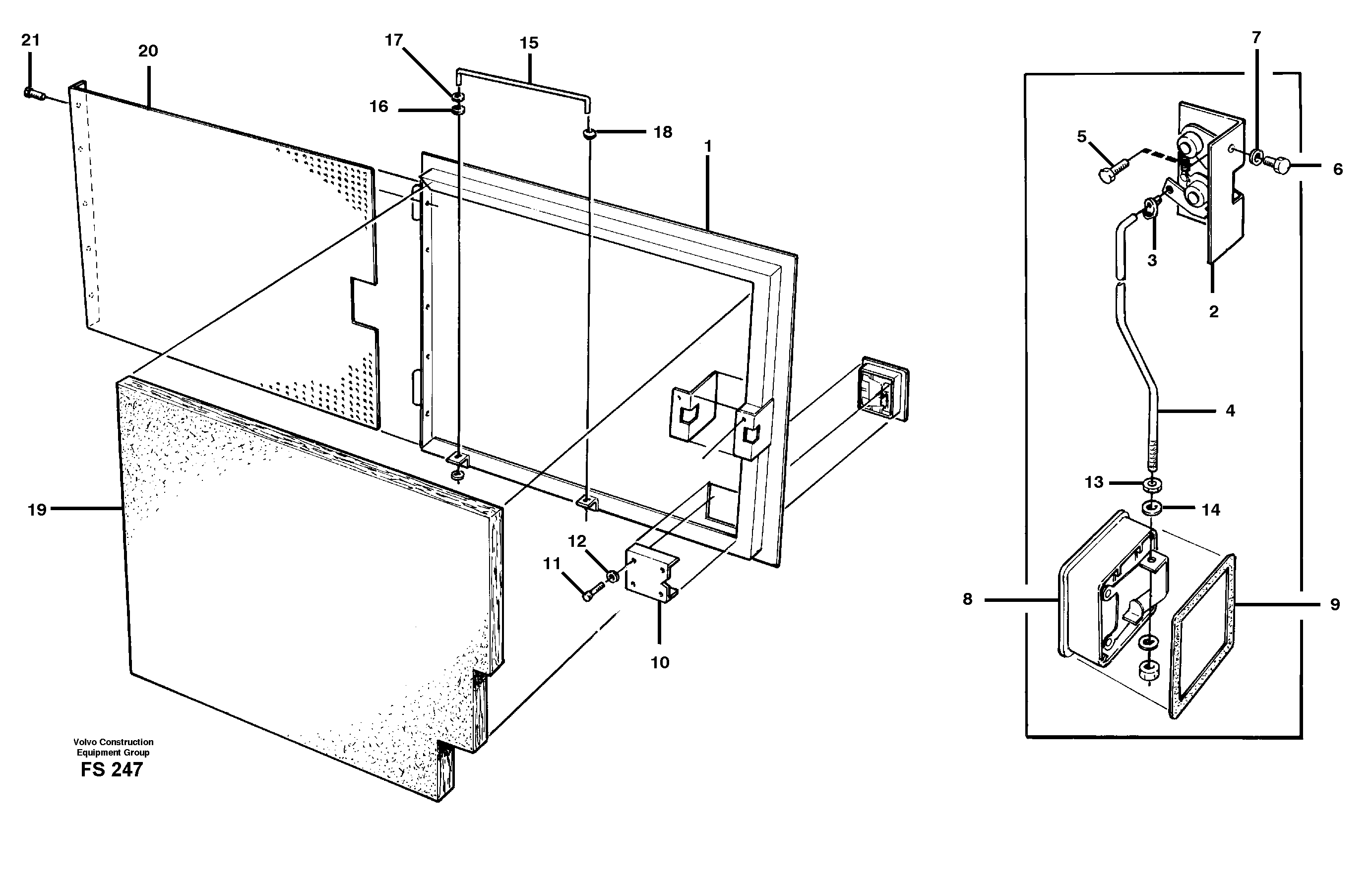 Схема запчастей Volvo EC420 - 51591 Door, rear Rh EC420 ?KERMAN ?KERMAN EC420 SER NO - 1550