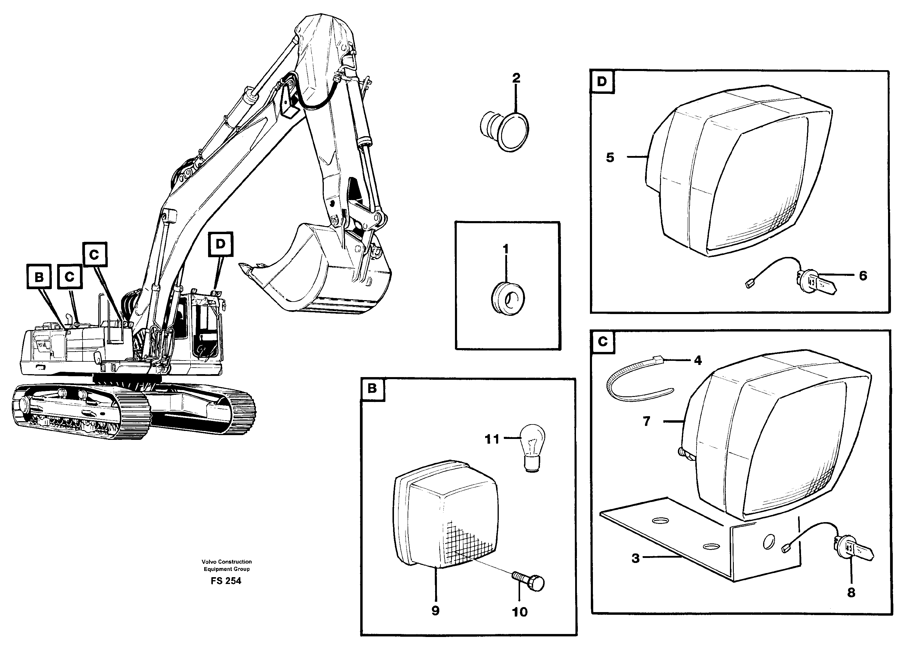 Схема запчастей Volvo EC420 - 3799 Lighting, front EC420 ?KERMAN ?KERMAN EC420 SER NO - 1550