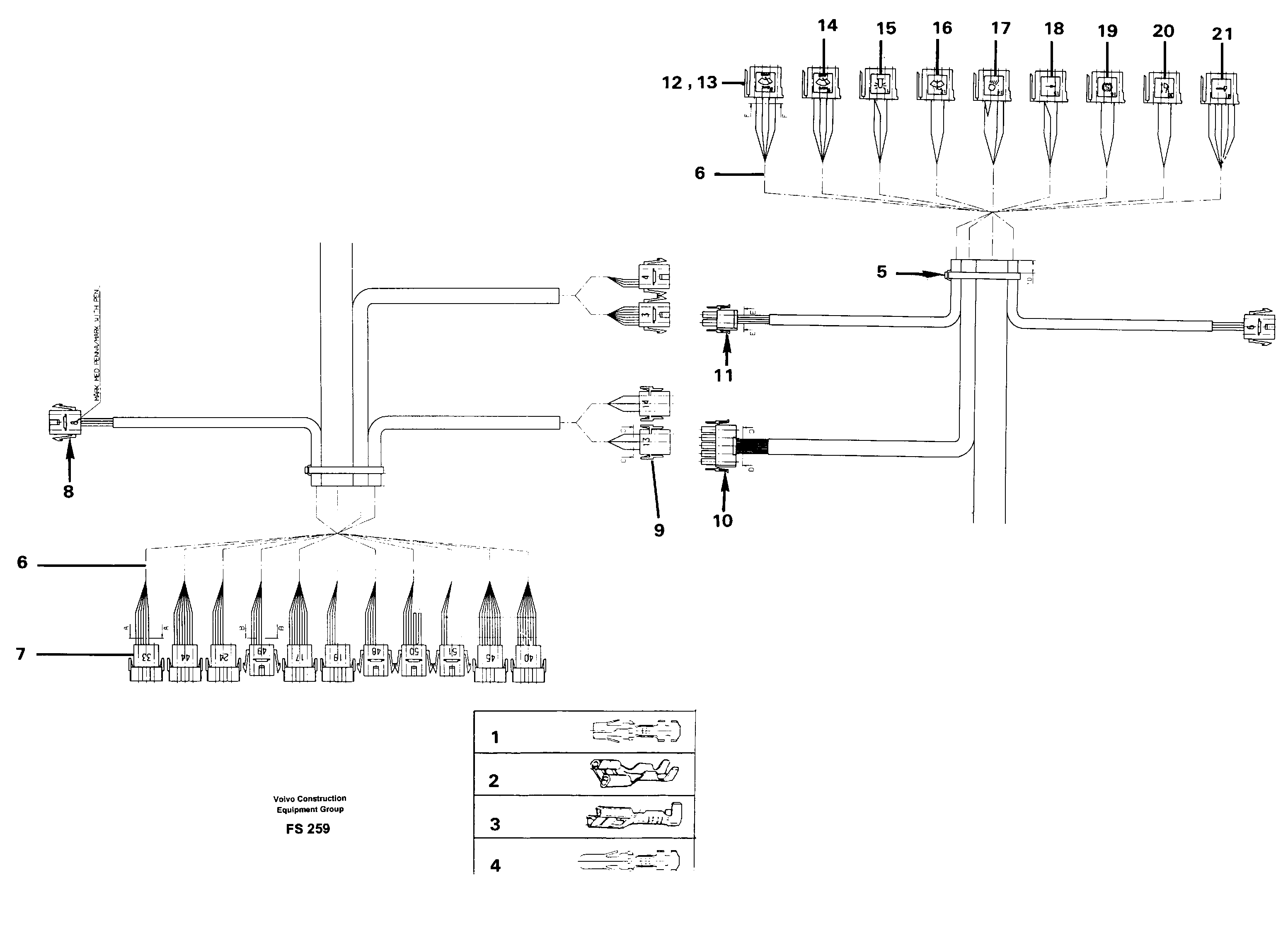 Схема запчастей Volvo EC420 - 48994 Cable harness, side panel, right EC420 ?KERMAN ?KERMAN EC420 SER NO - 1550