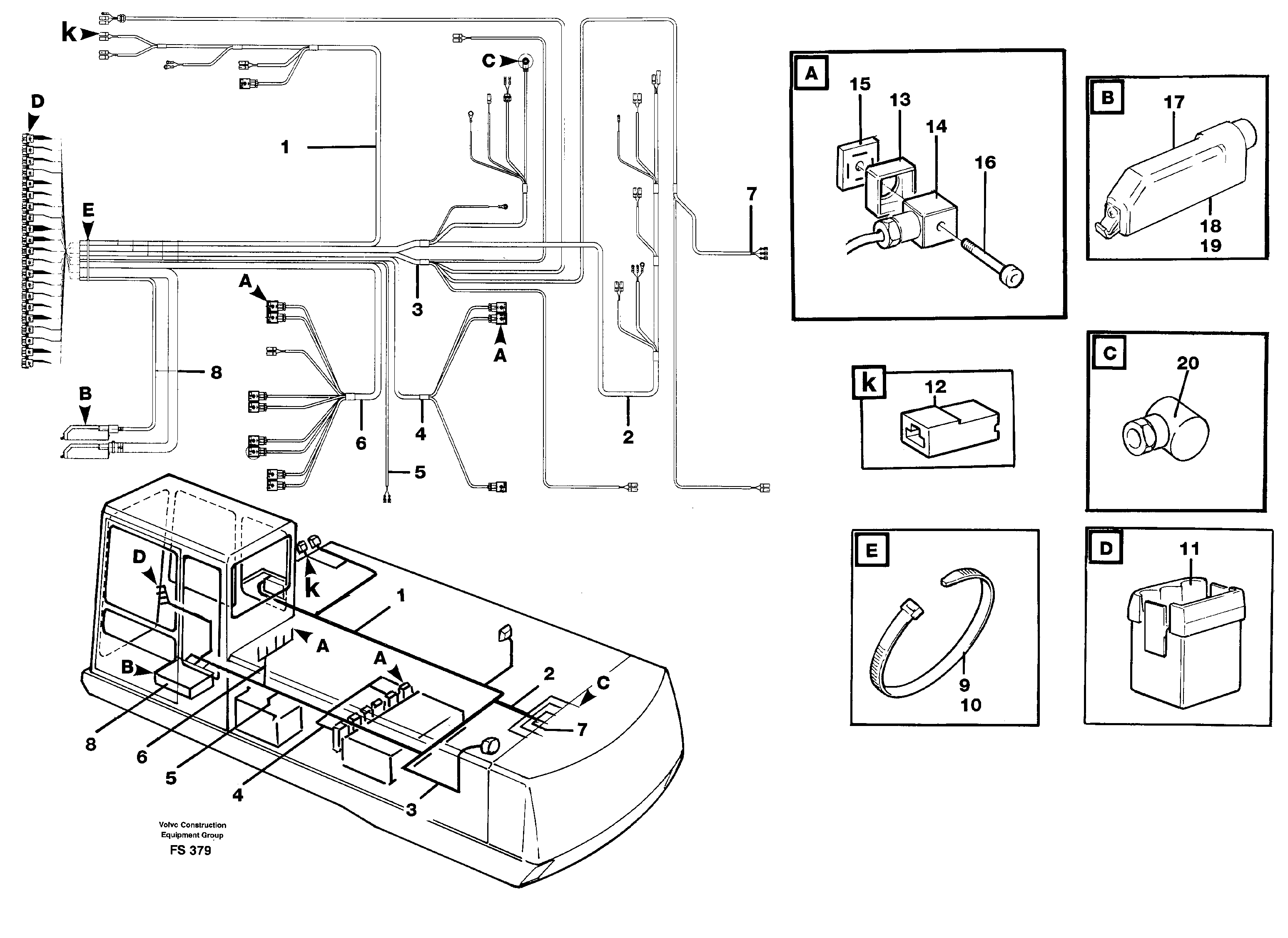 Схема запчастей Volvo EC420 - 48996 Cable harness, upper section EC420 ?KERMAN ?KERMAN EC420 SER NO - 1550