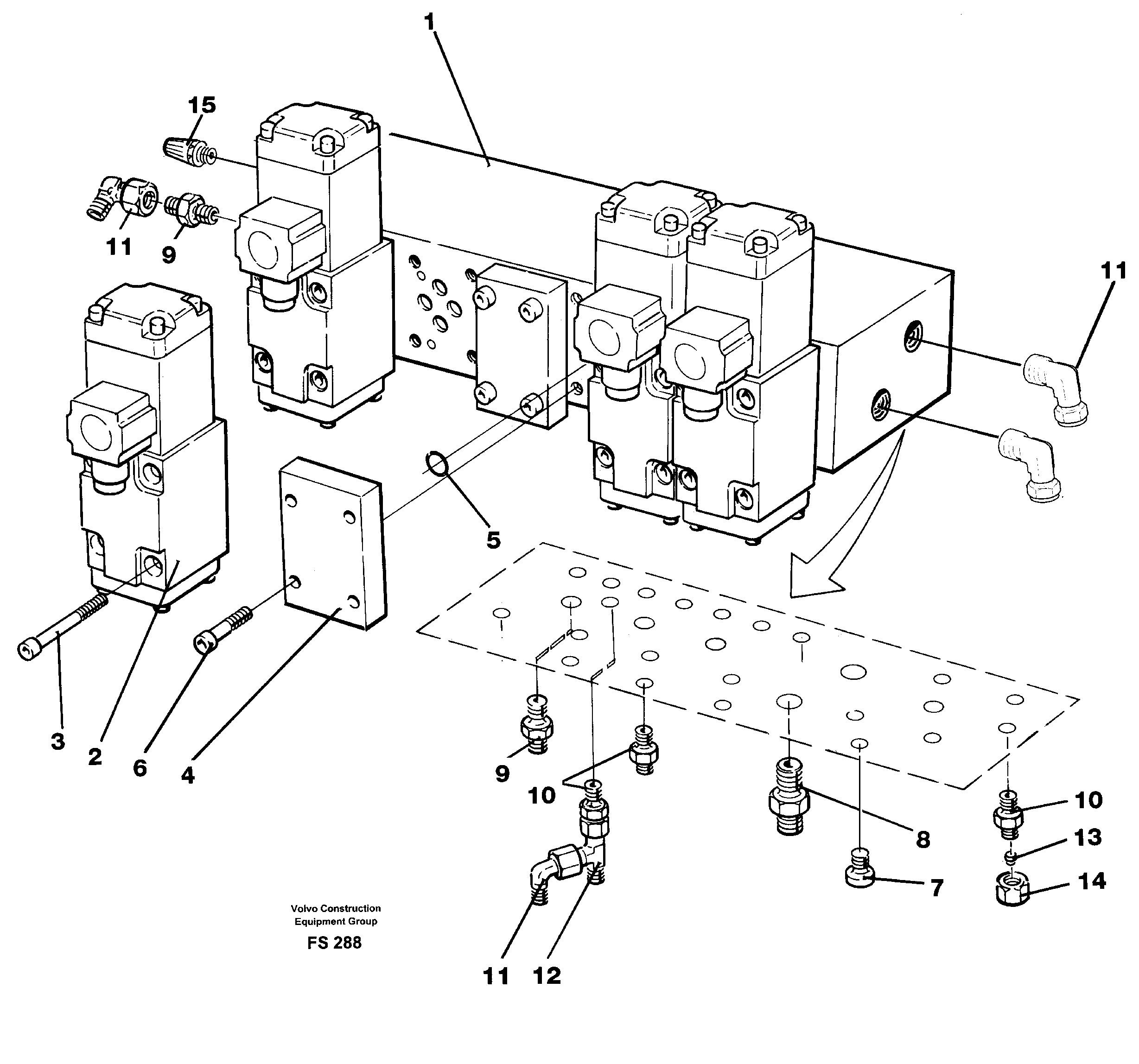 Схема запчастей Volvo EC420 - 48933 Valve assembly for control with con- nections EC420 ?KERMAN ?KERMAN EC420 SER NO - 1550