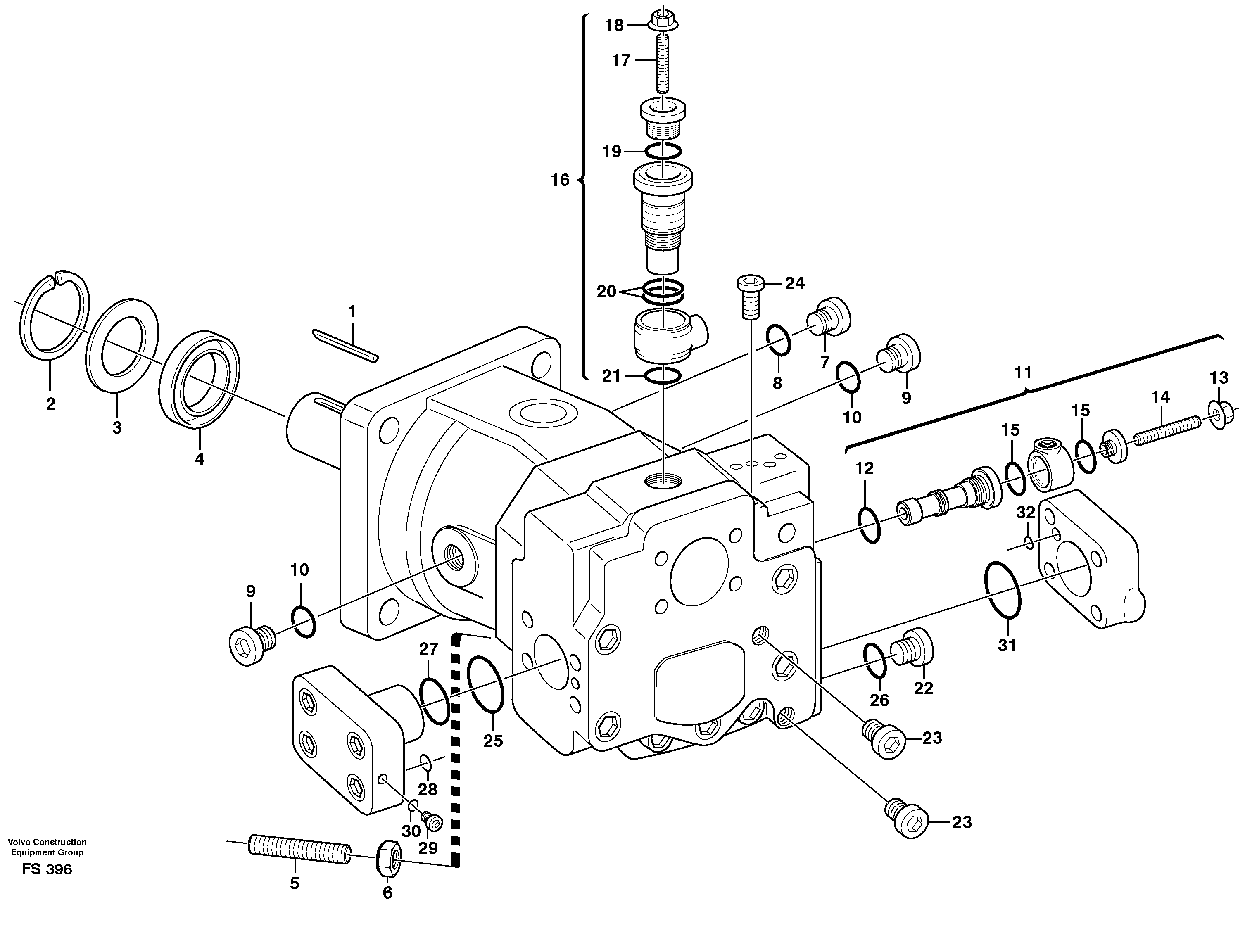 Схема запчастей Volvo EC420 - 99452 Hydraulic pump P2/p3 EC420 ?KERMAN ?KERMAN EC420 SER NO - 1550