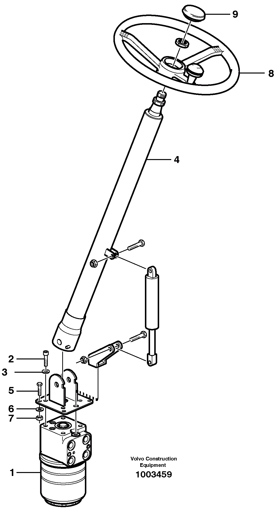 Схема запчастей Volvo EW140B - 39289 Adjustable steering column EW140B