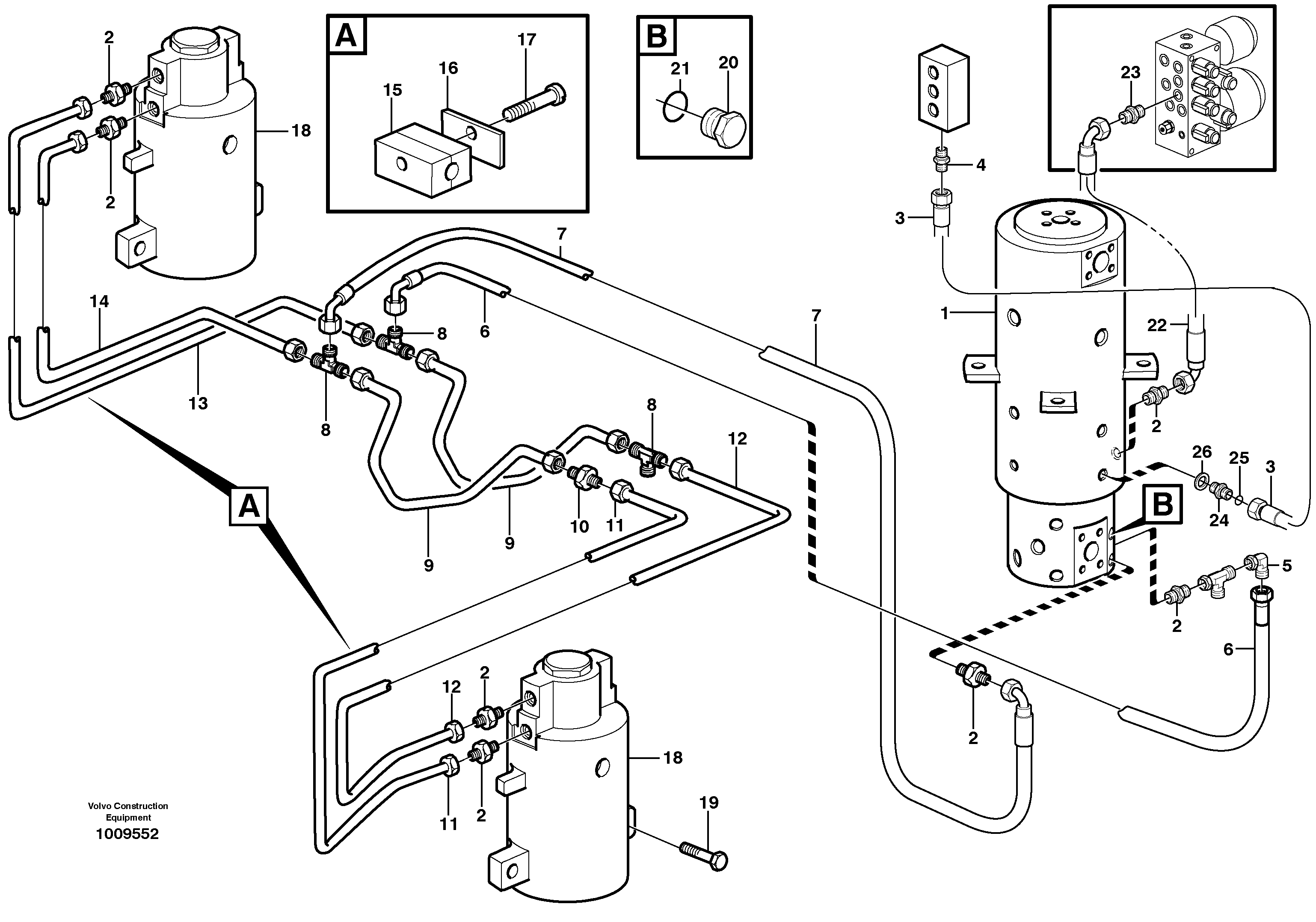 Схема запчастей Volvo EW140B - 20333 Oscillating system EW140B