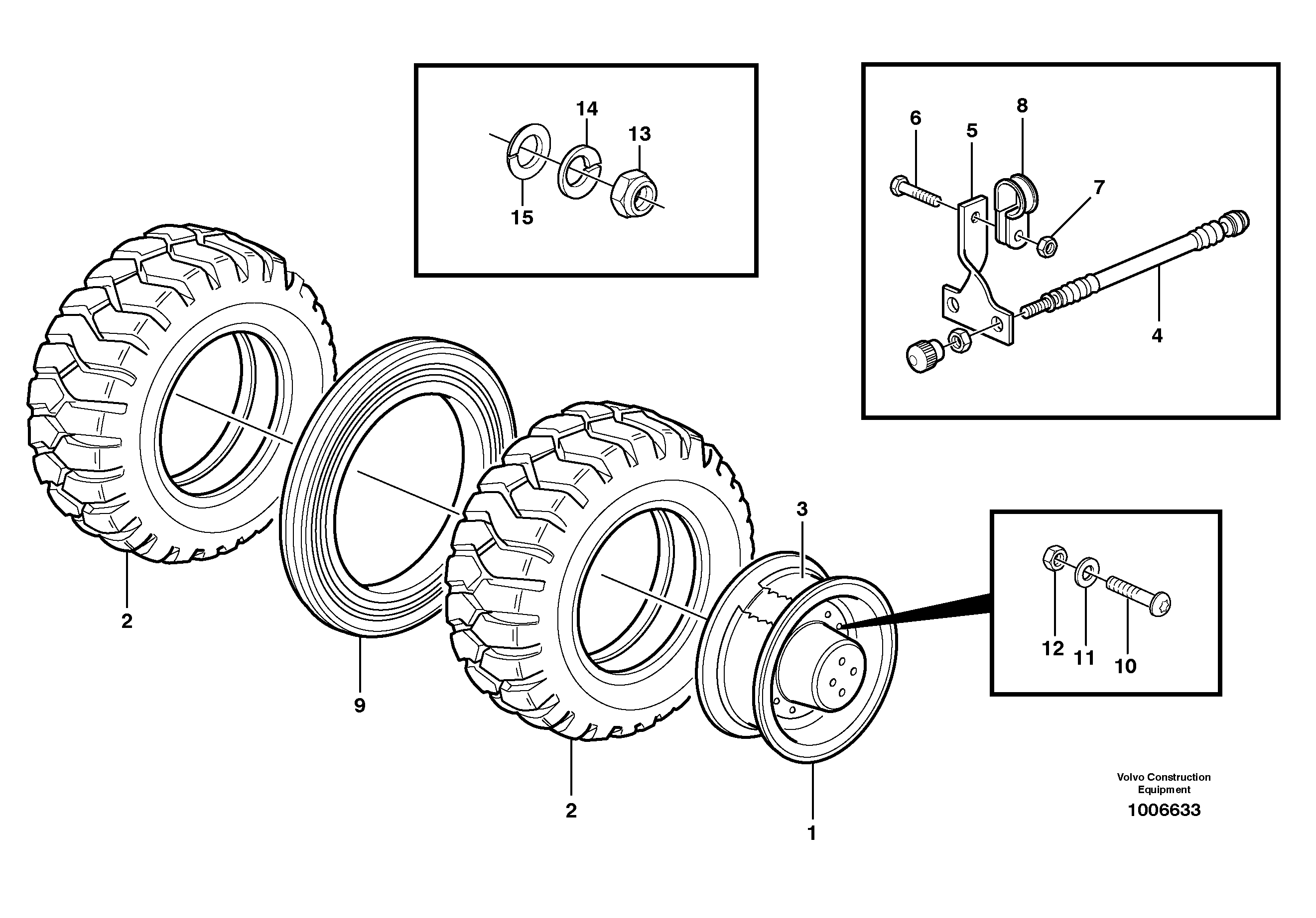 Схема запчастей Volvo EW140B - 9711 Wheel equipment EW140B