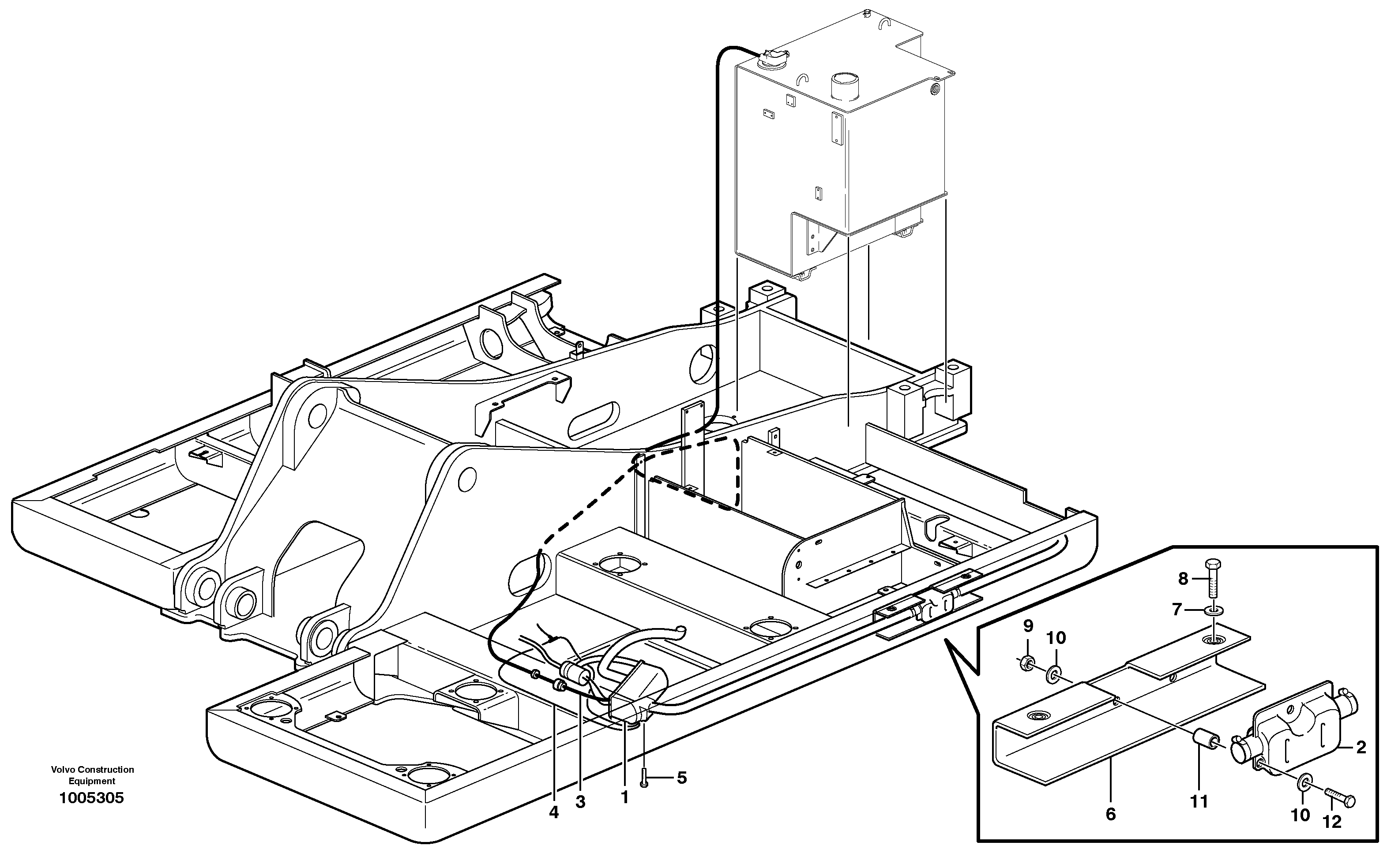 Схема запчастей Volvo EW140B - 11095 Heater, diesel, installation EW140B