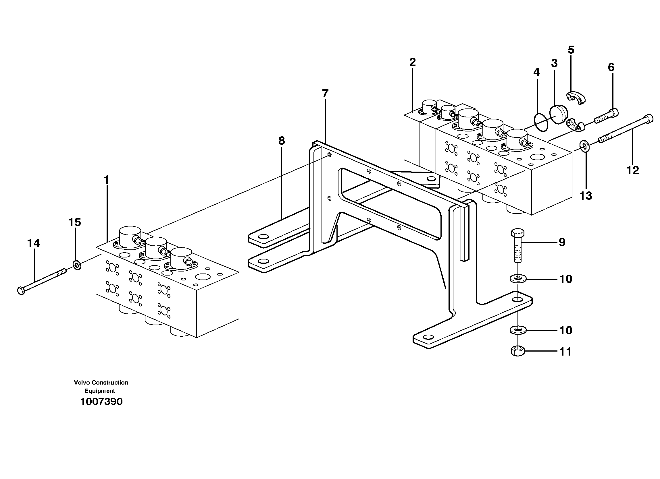 Схема запчастей Volvo EW140B - 36314 Main valve assembly with fitting parts EW140B