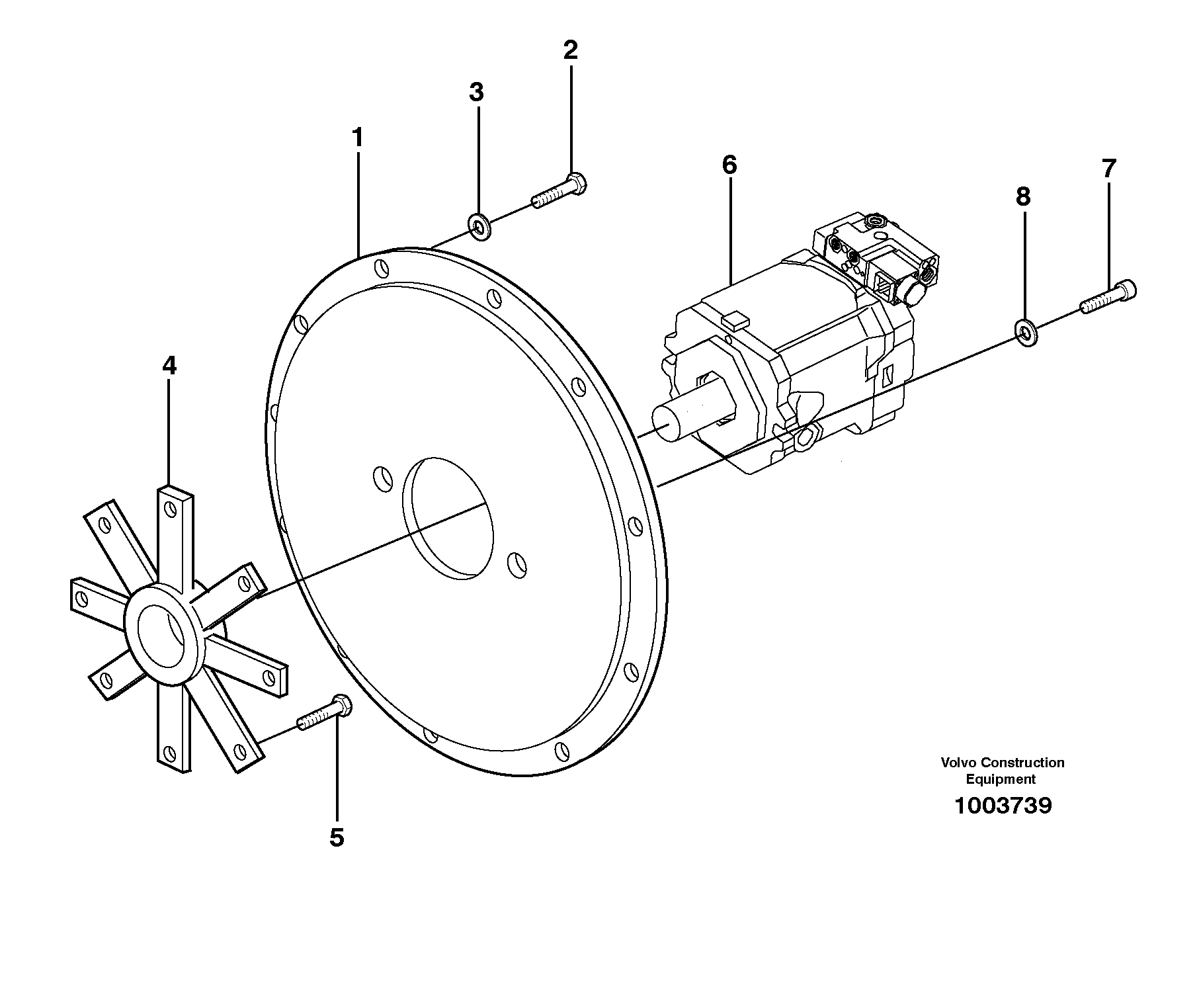 Схема запчастей Volvo EW140B - 12331 Pump installation EW140B