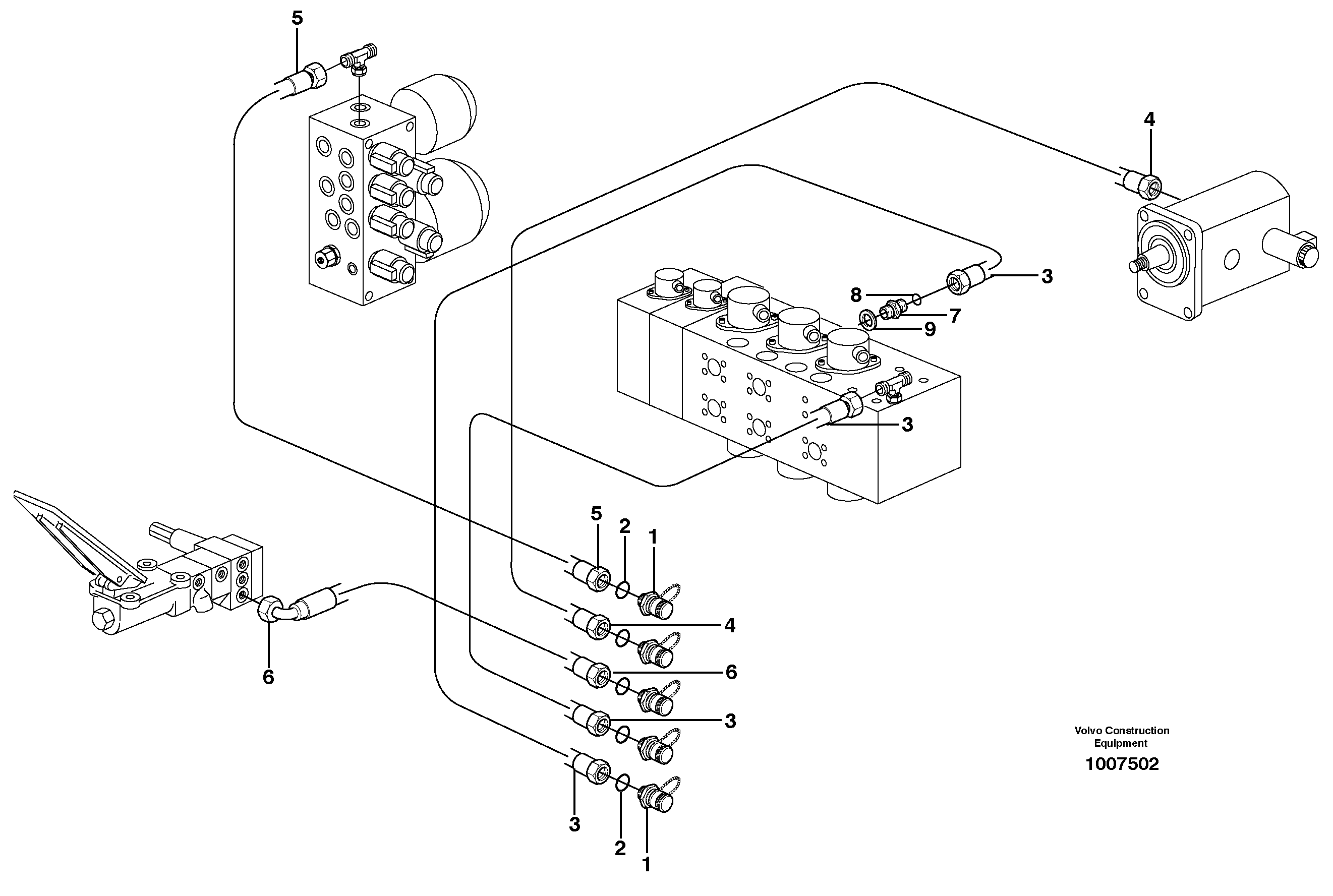 Схема запчастей Volvo EW140B - 11903 Servo hydraulics, Testing sleeve EW140B