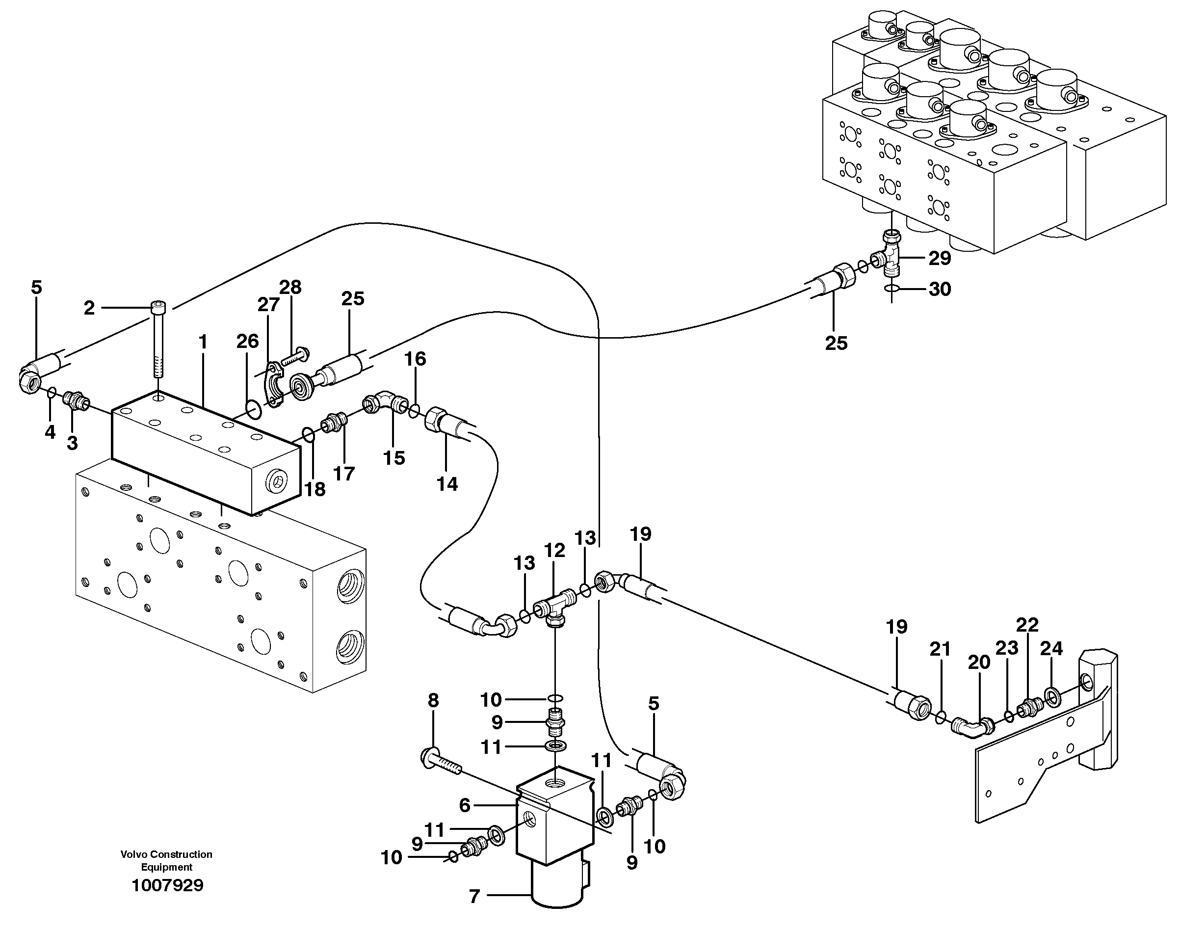 Схема запчастей Volvo EW140B - 75653 Hydraulic system, Float position valve EW140B