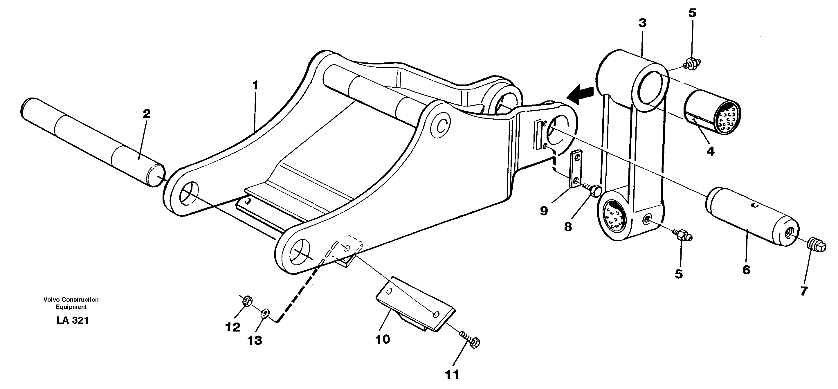 Схема запчастей Volvo EW140B - 22509 Clamshell rest EW140B