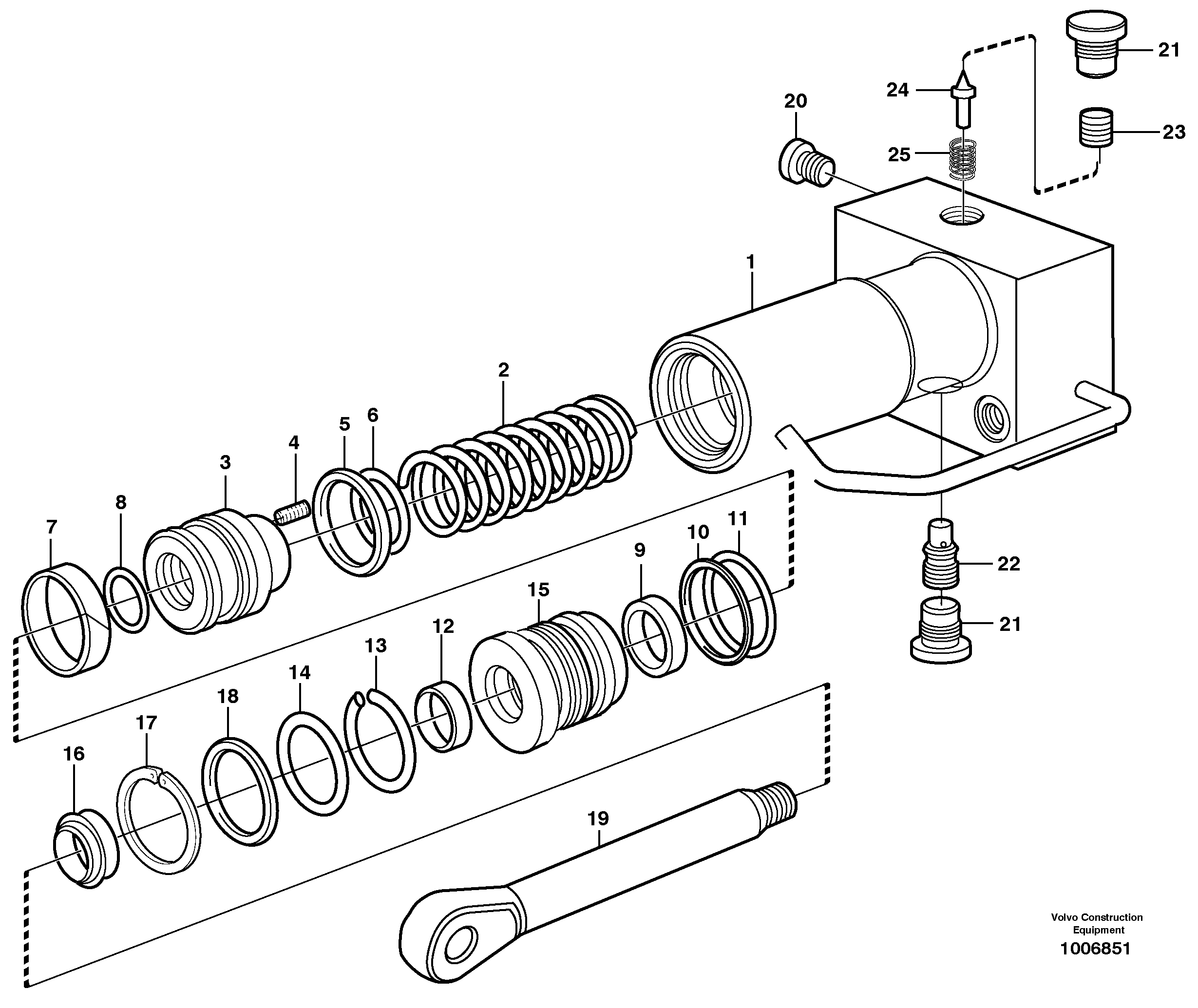 Схема запчастей Volvo EW140B - 23306 Hydraulic cylinder, quick attachment EW140B