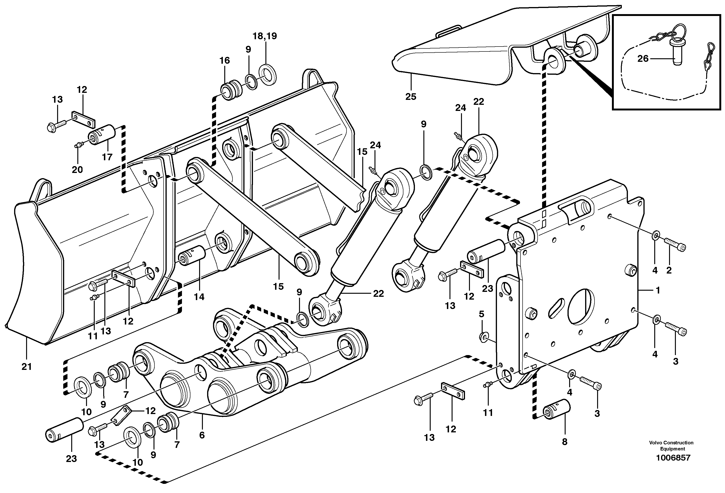 Схема запчастей Volvo EW140B - 23313 Лезвие отвала (аутригера) EW140B