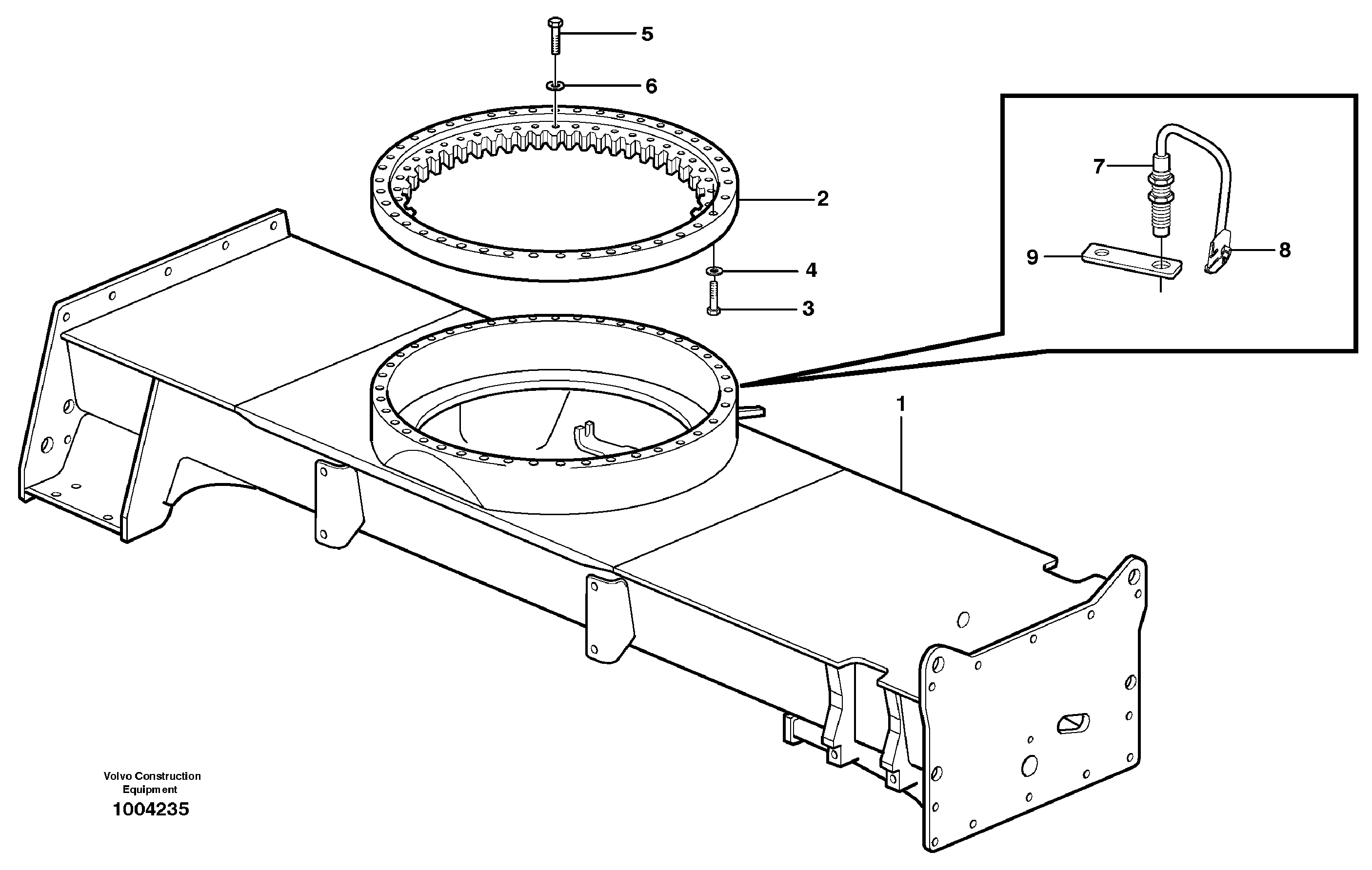 Схема запчастей Volvo EW140B - 69439 Slewing ring attachment EW140B