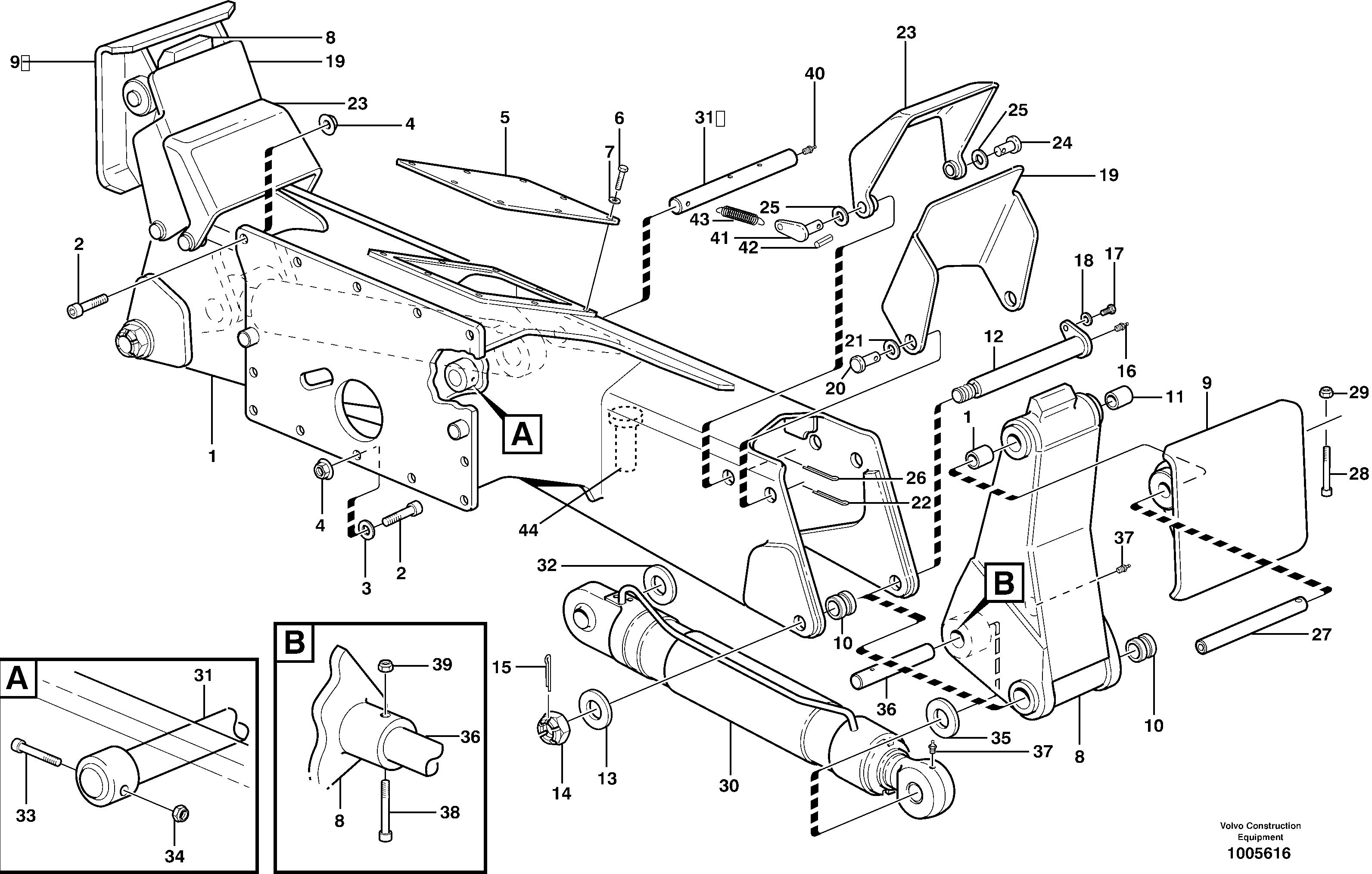 Схема запчастей Volvo EW140B - 20898 Stabilisers EW140B