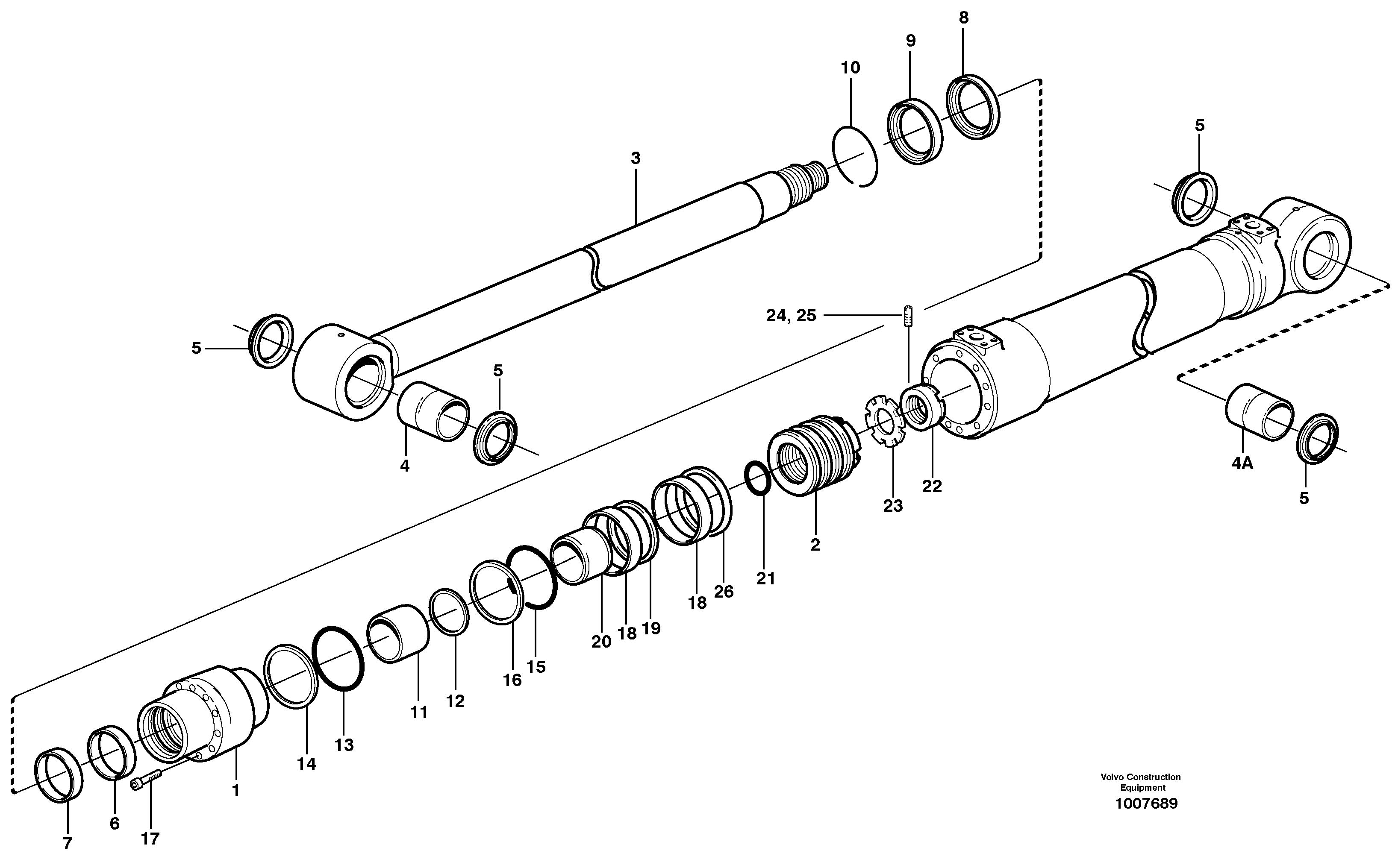 Схема запчастей Volvo EW140B - 77388 Гидроцилиндр стрелы EW140B