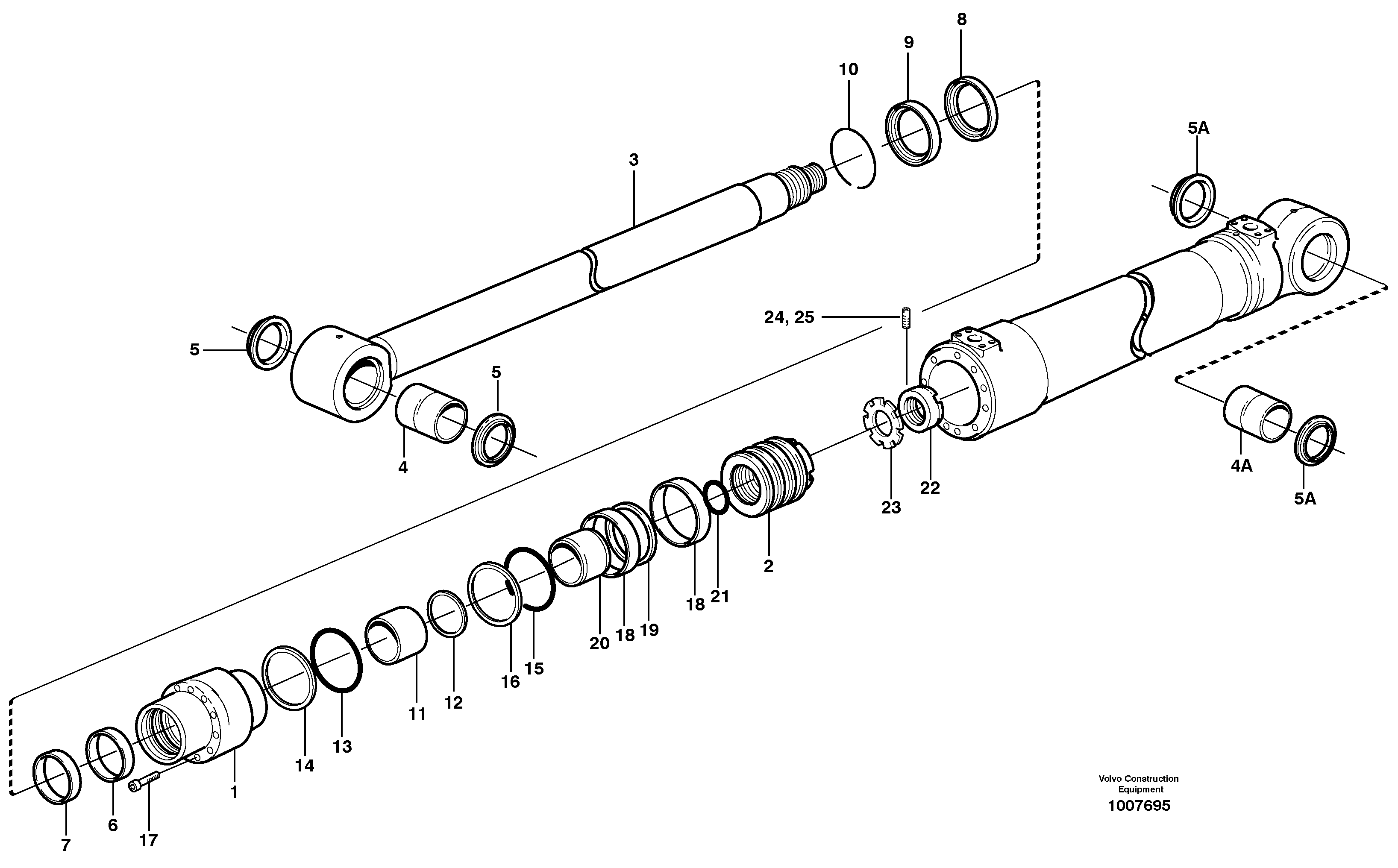 Схема запчастей Volvo EW140B - 73472 Dipper arm cylinder EW140B