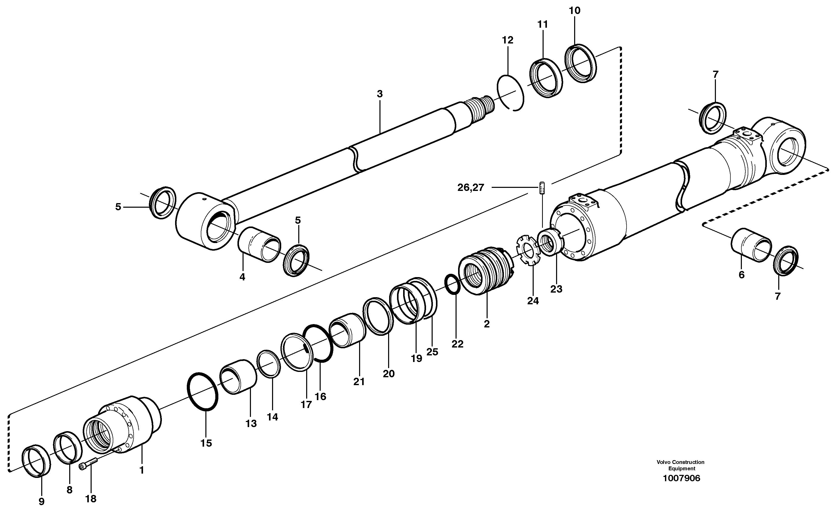 Схема запчастей Volvo EW140B - 84718 Цилиндр ковша EW140B