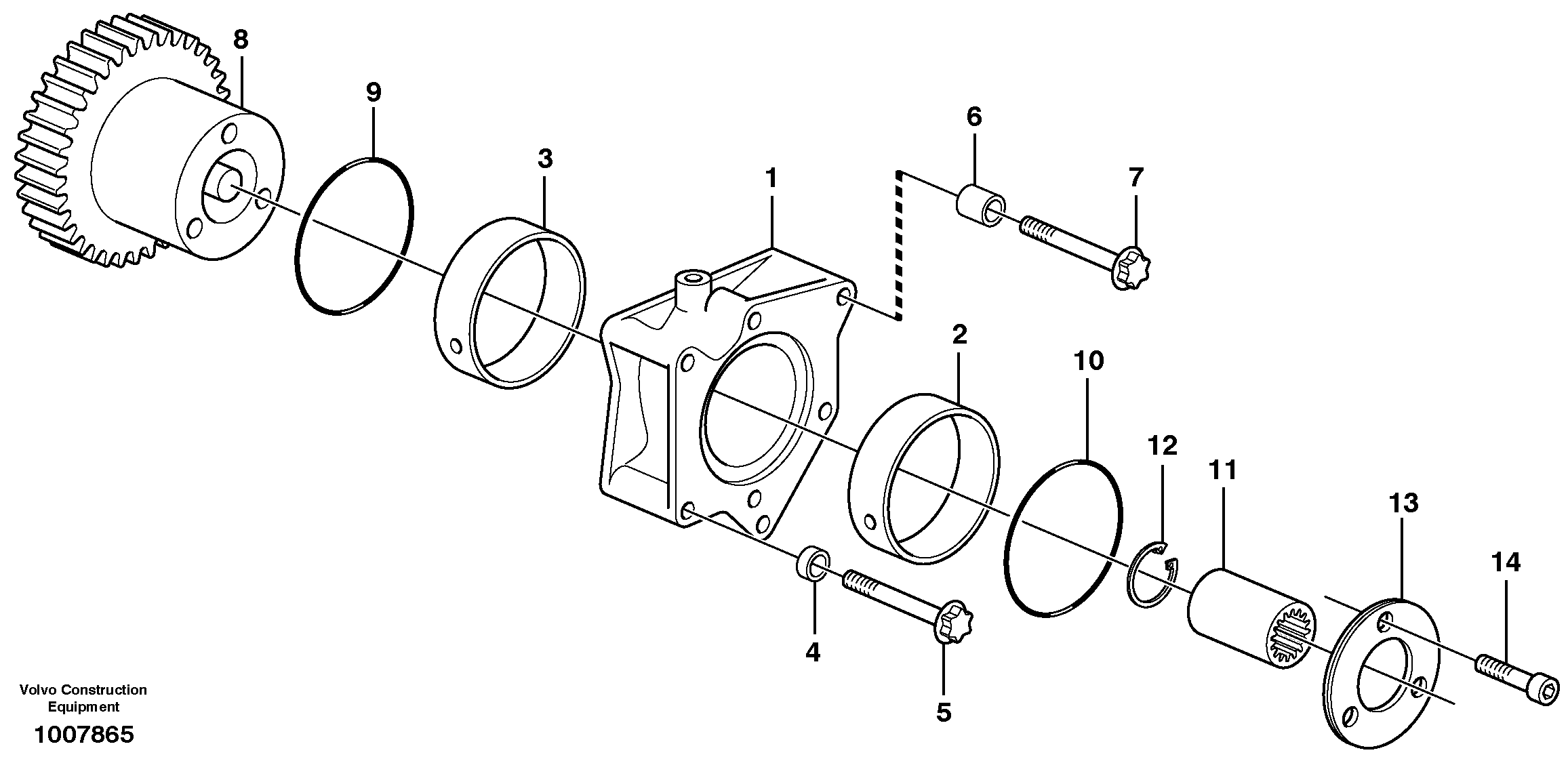 Схема запчастей Volvo EW140B - 95316 Pump drive power take-off EW140B