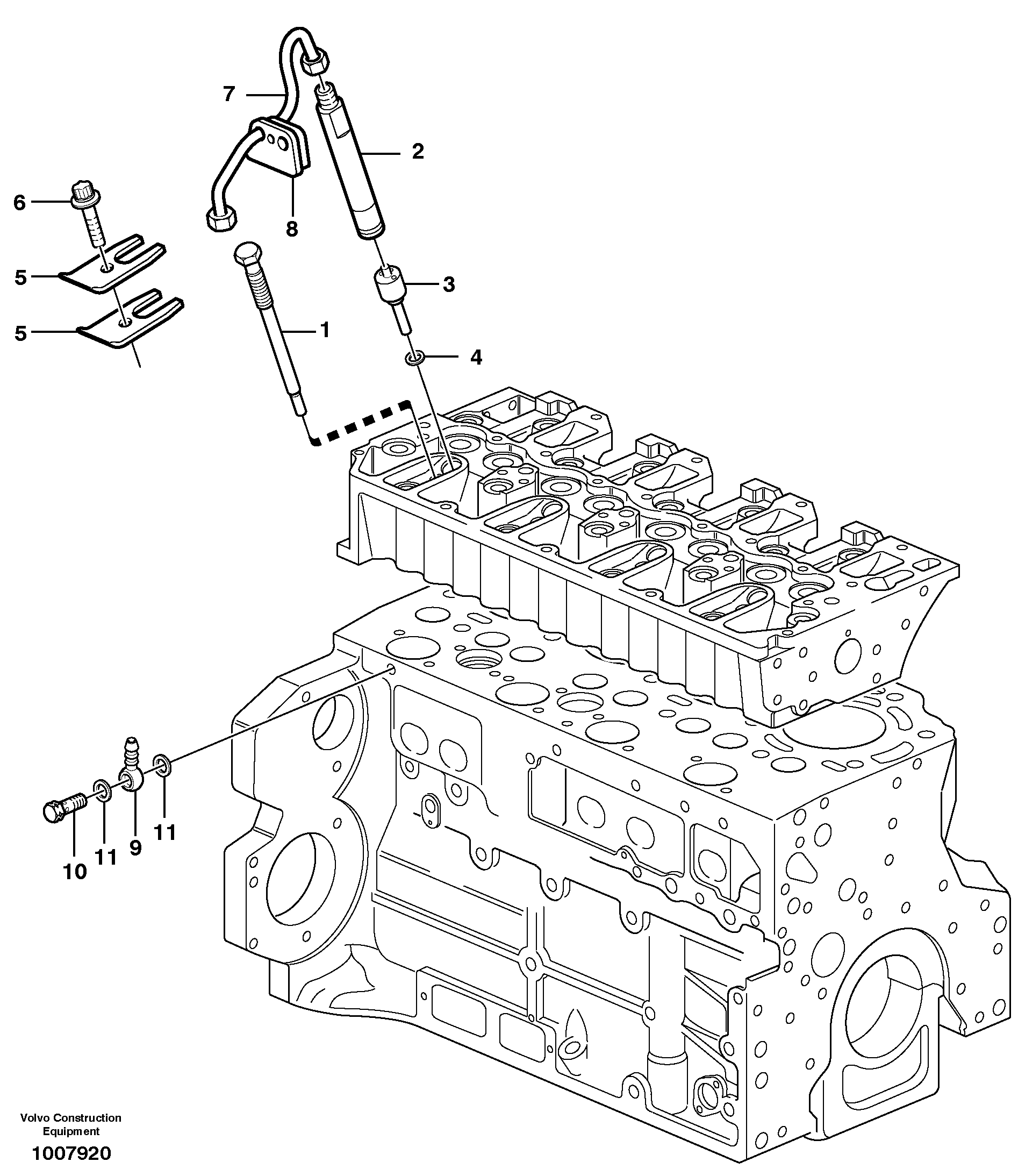 Схема запчастей Volvo EW140B - 13773 Fuel lines, injectors EW140B