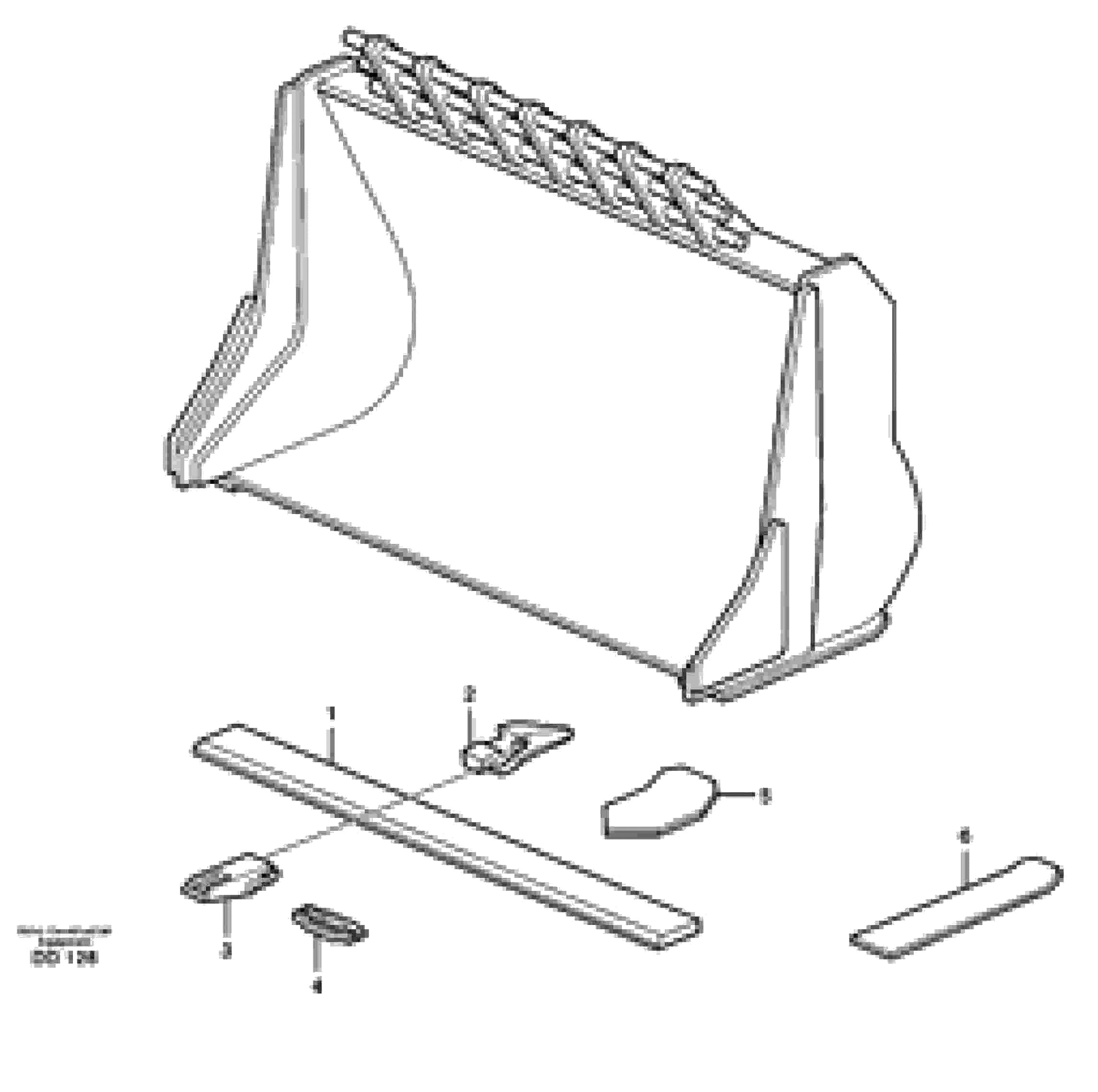 Схема запчастей Volvo EW140B - 15201 Bucket, straight with teeth ATTACHMENTS ATTACHMENTS BUCKETS