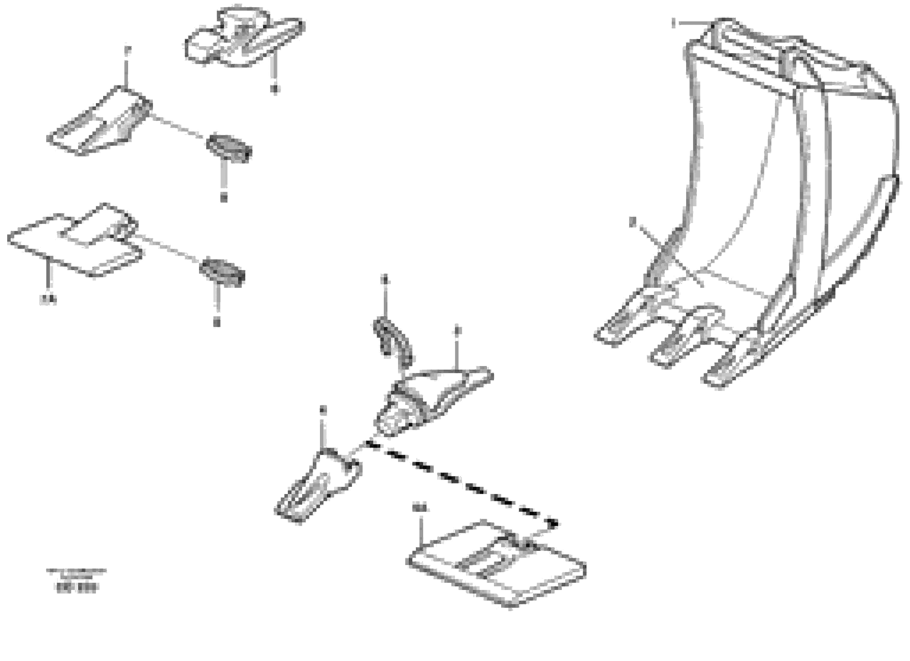 Схема запчастей Volvo EW140B - 33470 Cable bucket ATTACHMENTS ATTACHMENTS BUCKETS