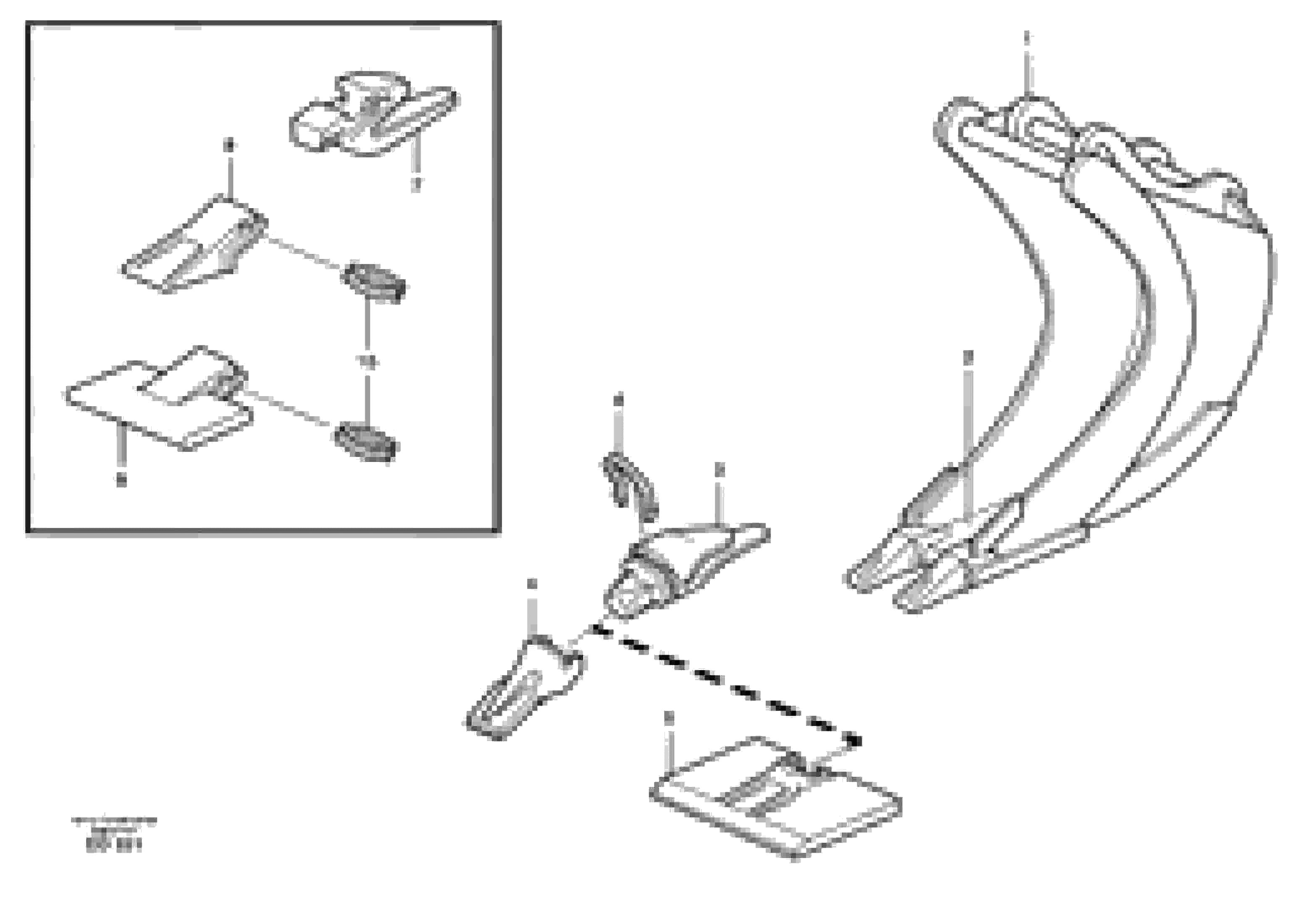 Схема запчастей Volvo EW140B - 33472 Cable bucket ATTACHMENTS ATTACHMENTS BUCKETS