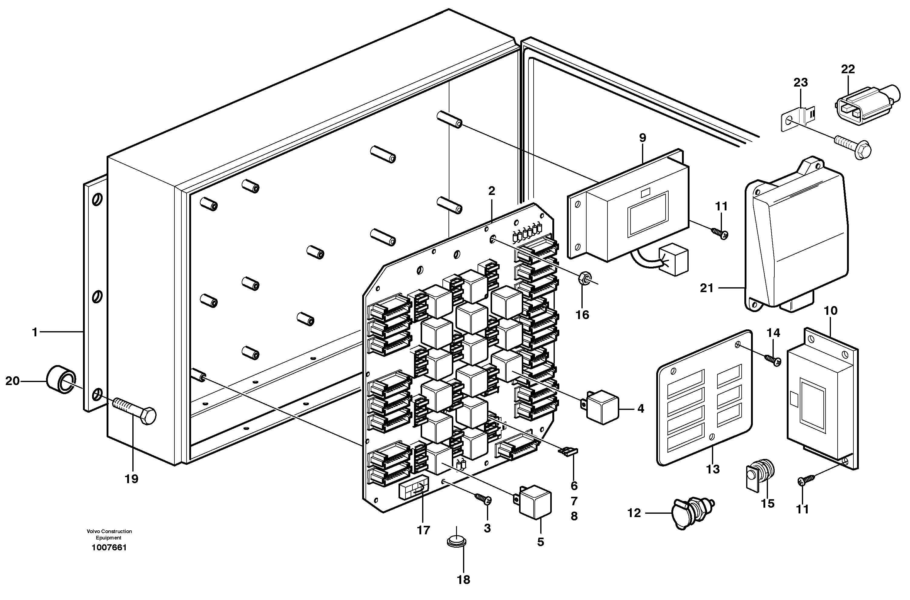 Схема запчастей Volvo EW140B - 60780 Electrical distribution box EW140B