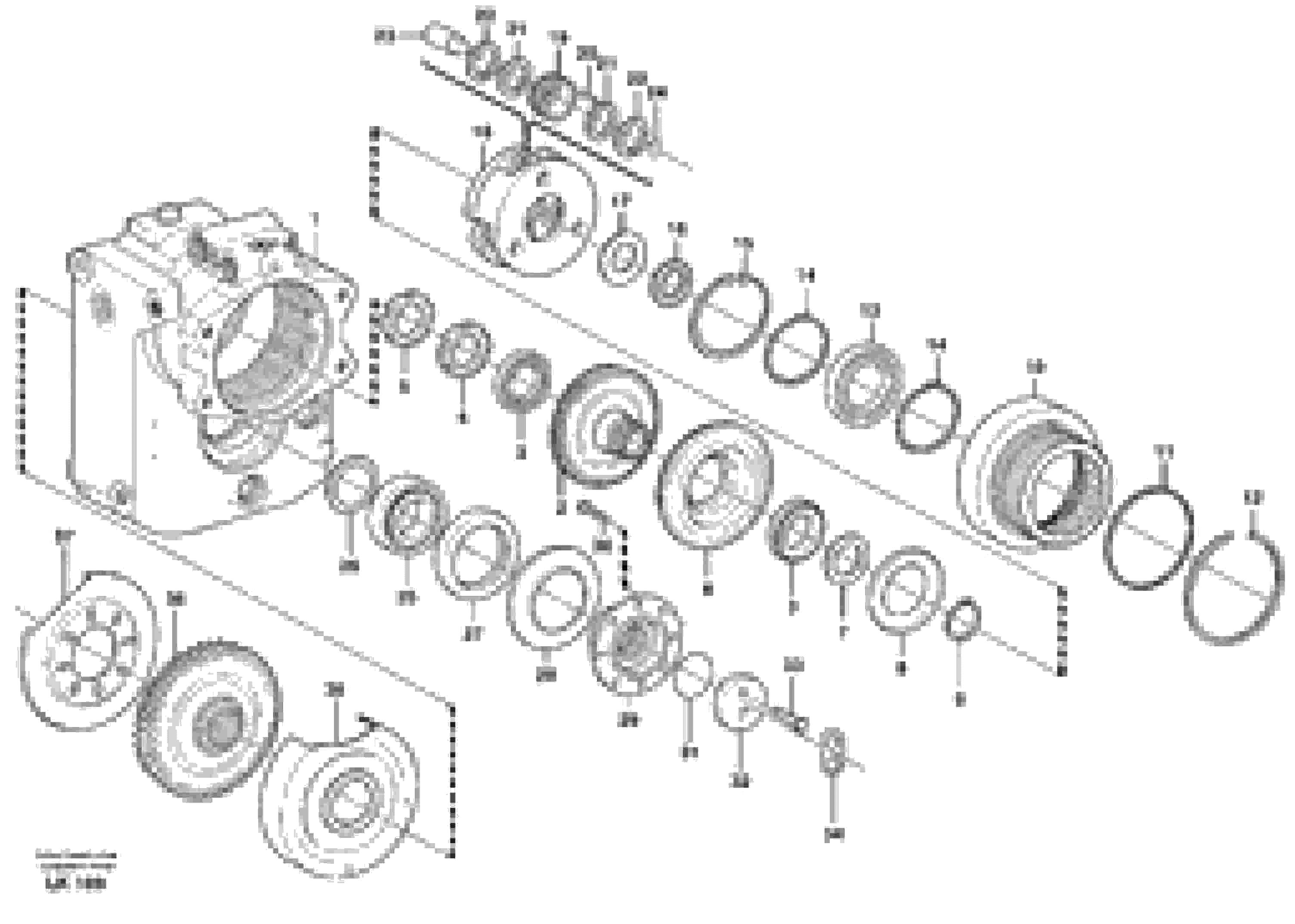 Схема запчастей Volvo EW140B - 9674 Rear axle, Gear and axle EW140B