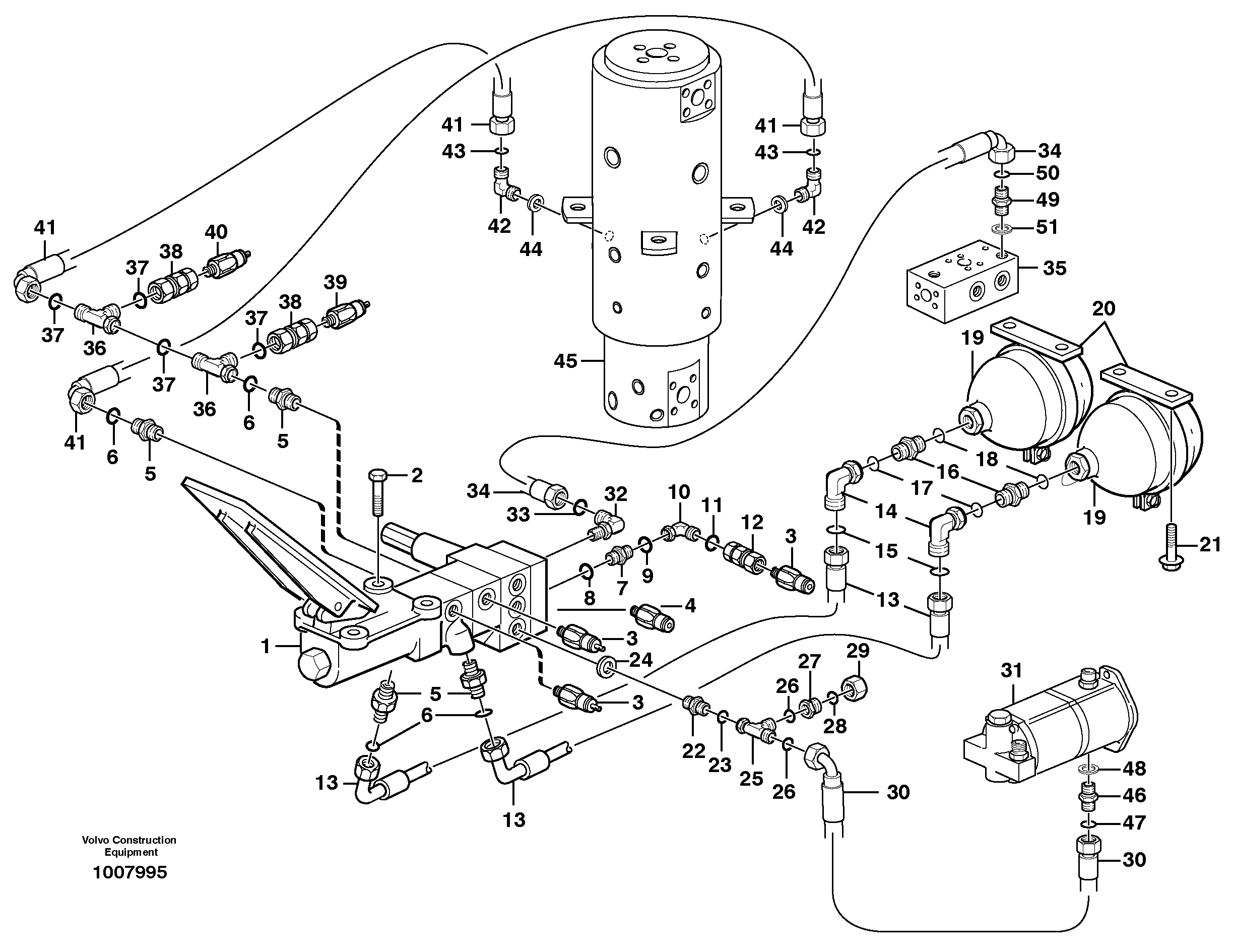 Схема запчастей Volvo EW140B - 105928 Brake system, superstructure EW140B