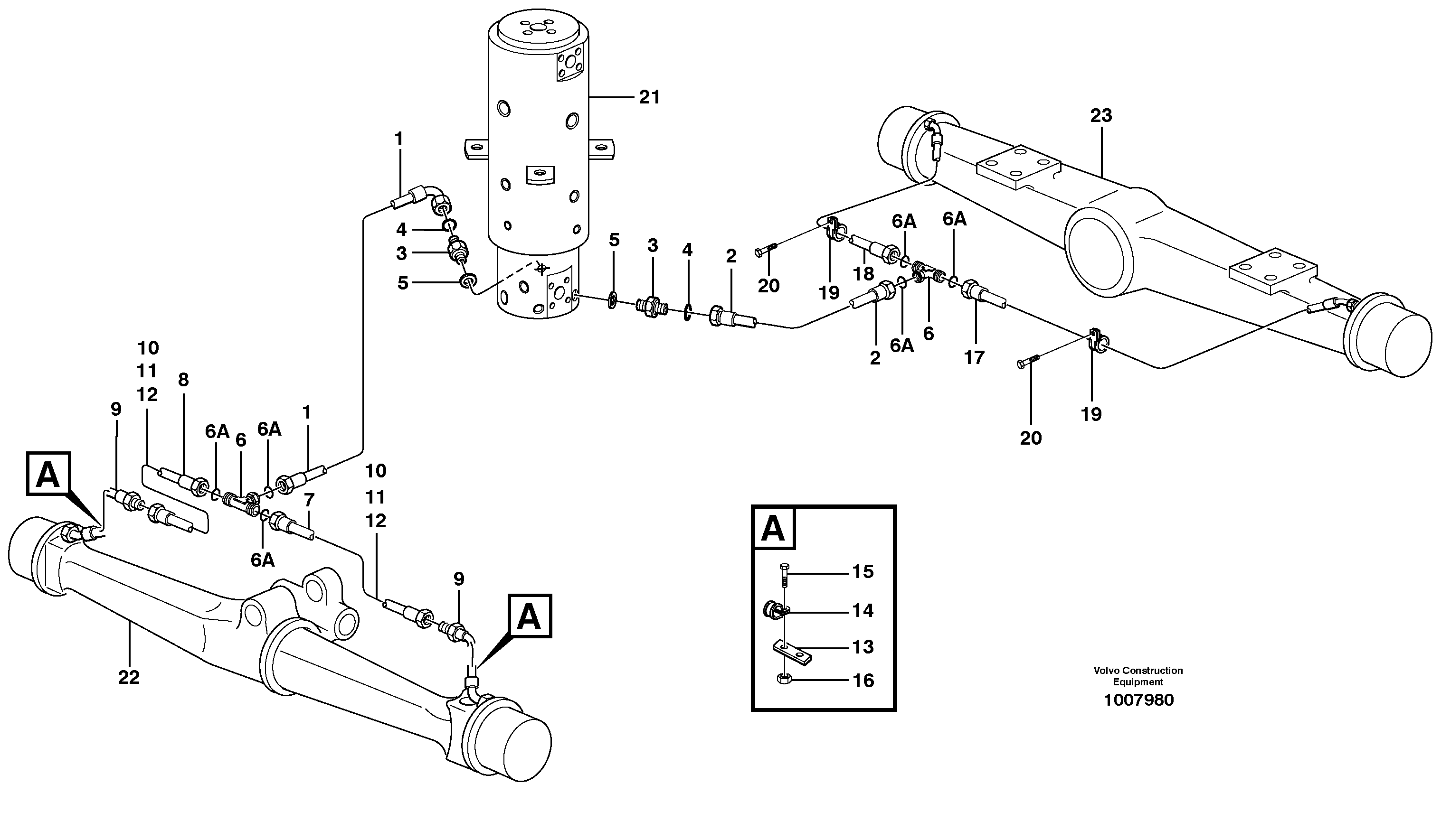 Схема запчастей Volvo EW140B - 9702 Brakesystem, undercarrige EW140B