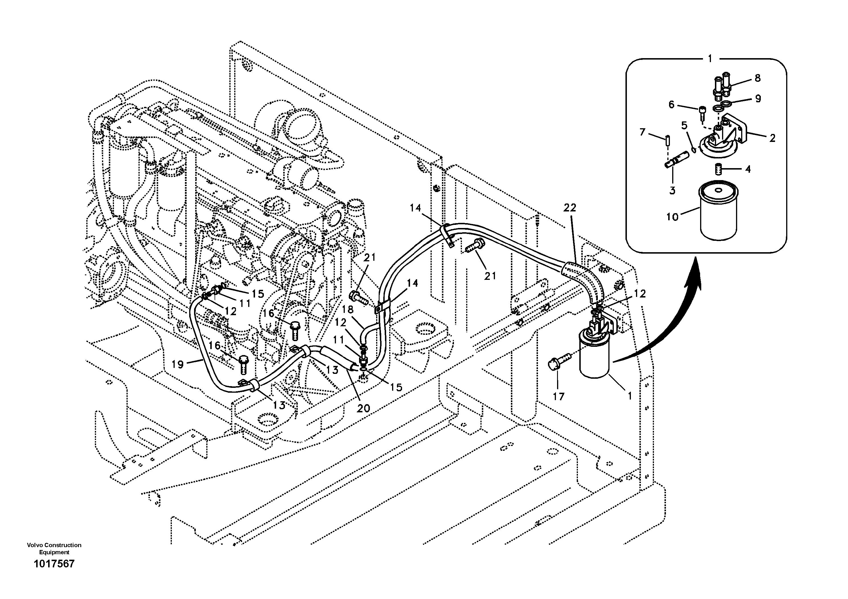 Схема запчастей Volvo EC180B - 6085 Coolant filter EC180B