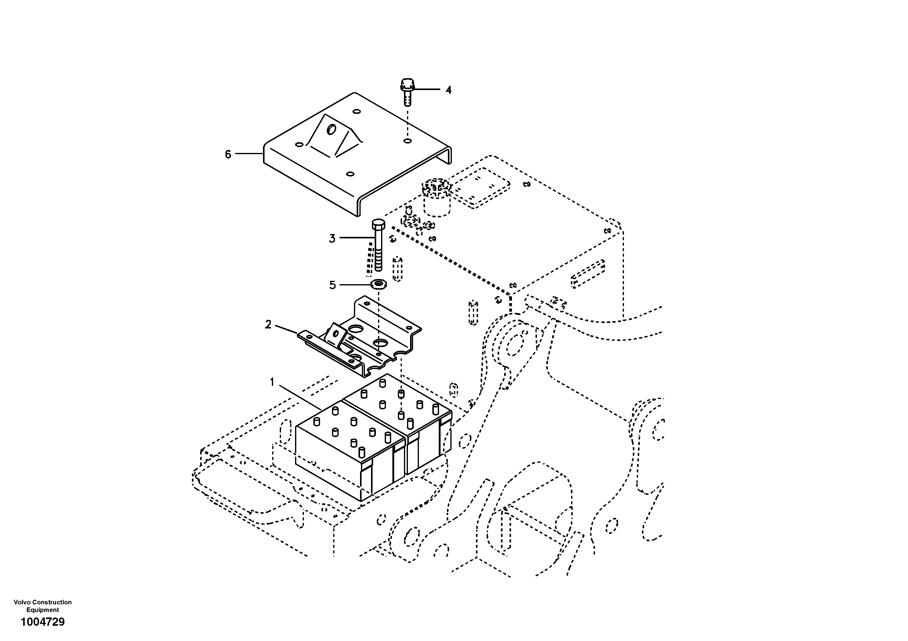 Схема запчастей Volvo EC180B - 6093 Battery with assembling details EC180B