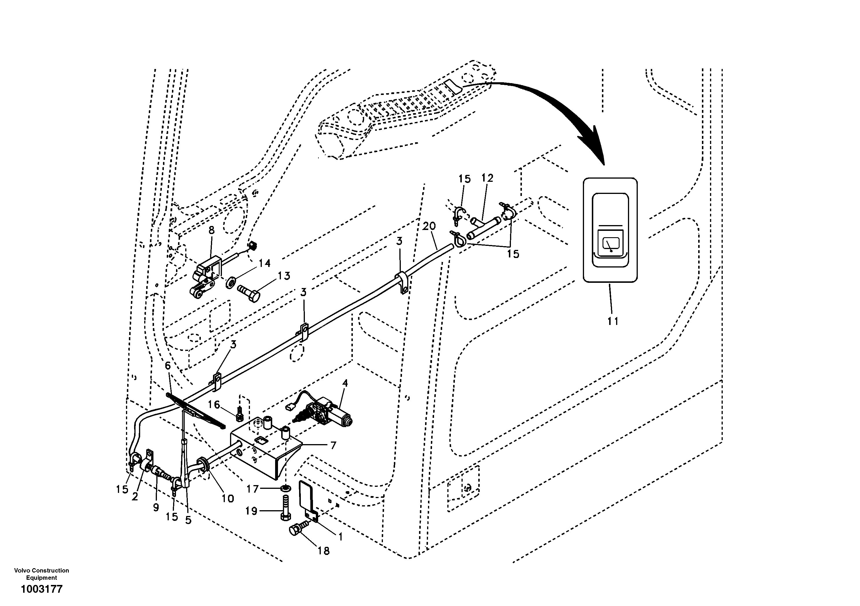 Схема запчастей Volvo EC180B - 49225 Lower wiper EC180B