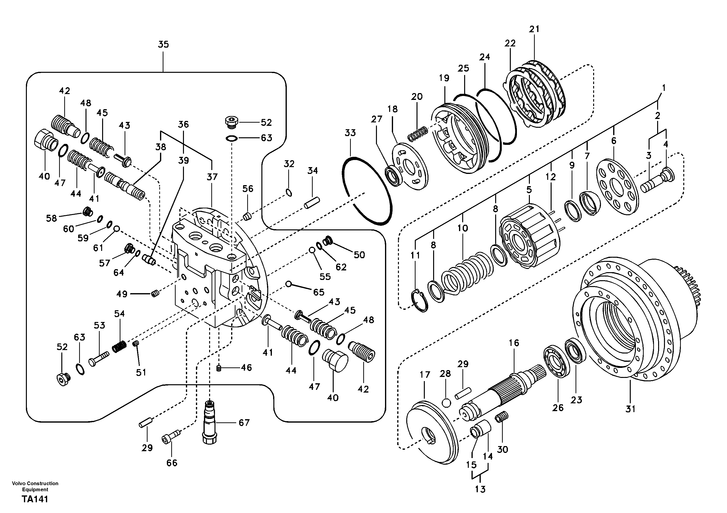 Схема запчастей Volvo EC180B - 101517 Гидромотор хода EC180B