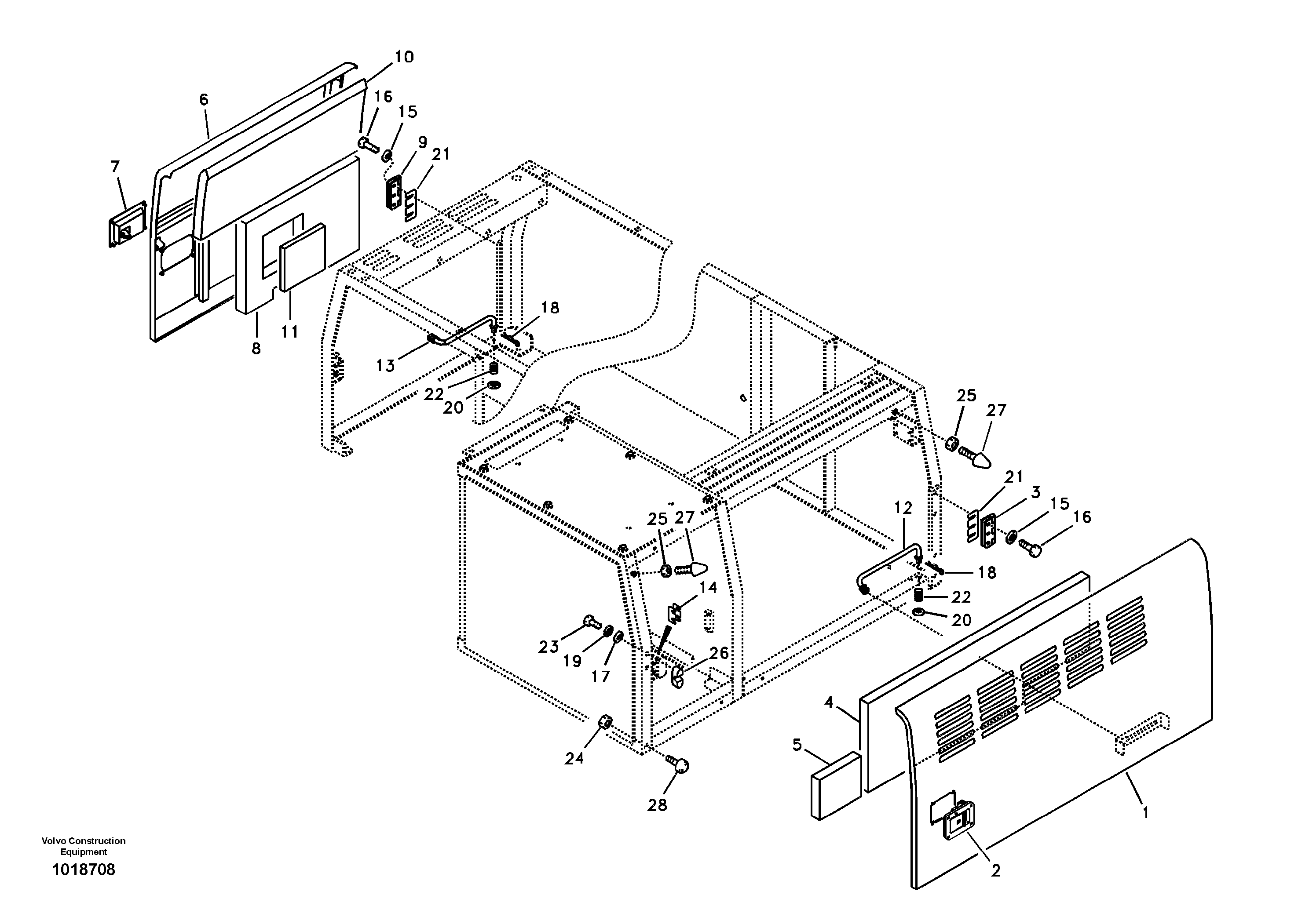 Схема запчастей Volvo EC180B - 8392 Door, side EC180B