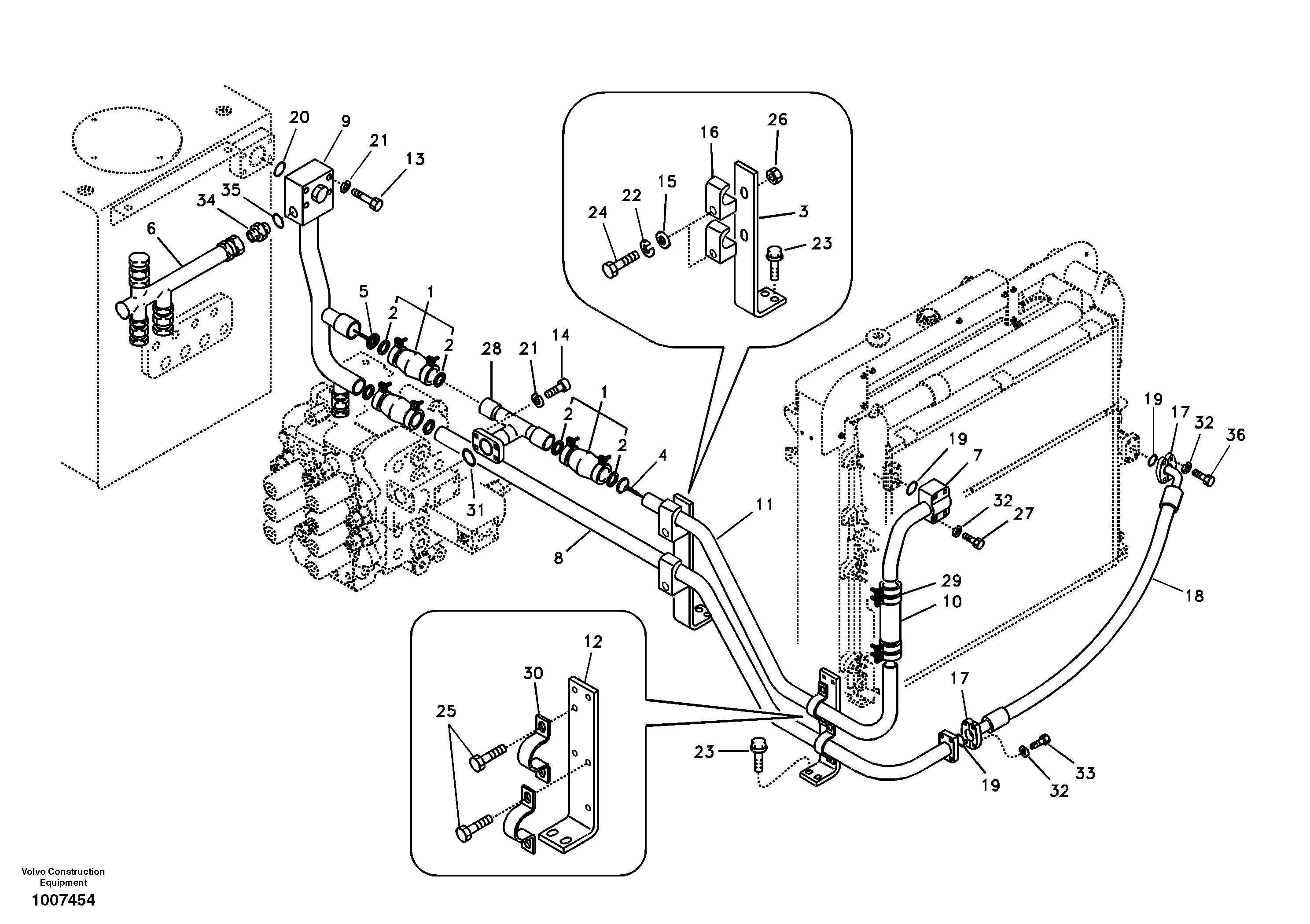 Схема запчастей Volvo EC180B - 9760 Hydraulic system, hydraulic tank to hydraulic oil cooler EC180B