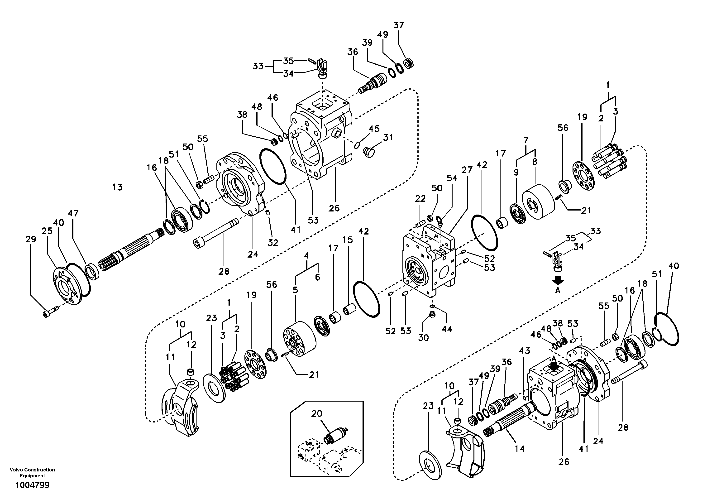 Схема запчастей Volvo EC180B - 86576 Гидронасос (основной насос) EC180B