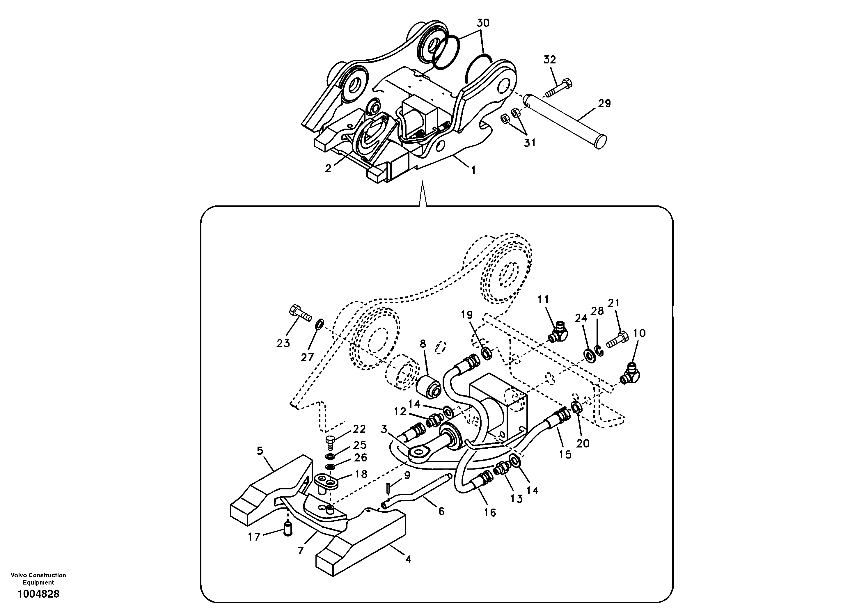 Схема запчастей Volvo EC180B - 86261 Attachment bracket, quickfit EC180B