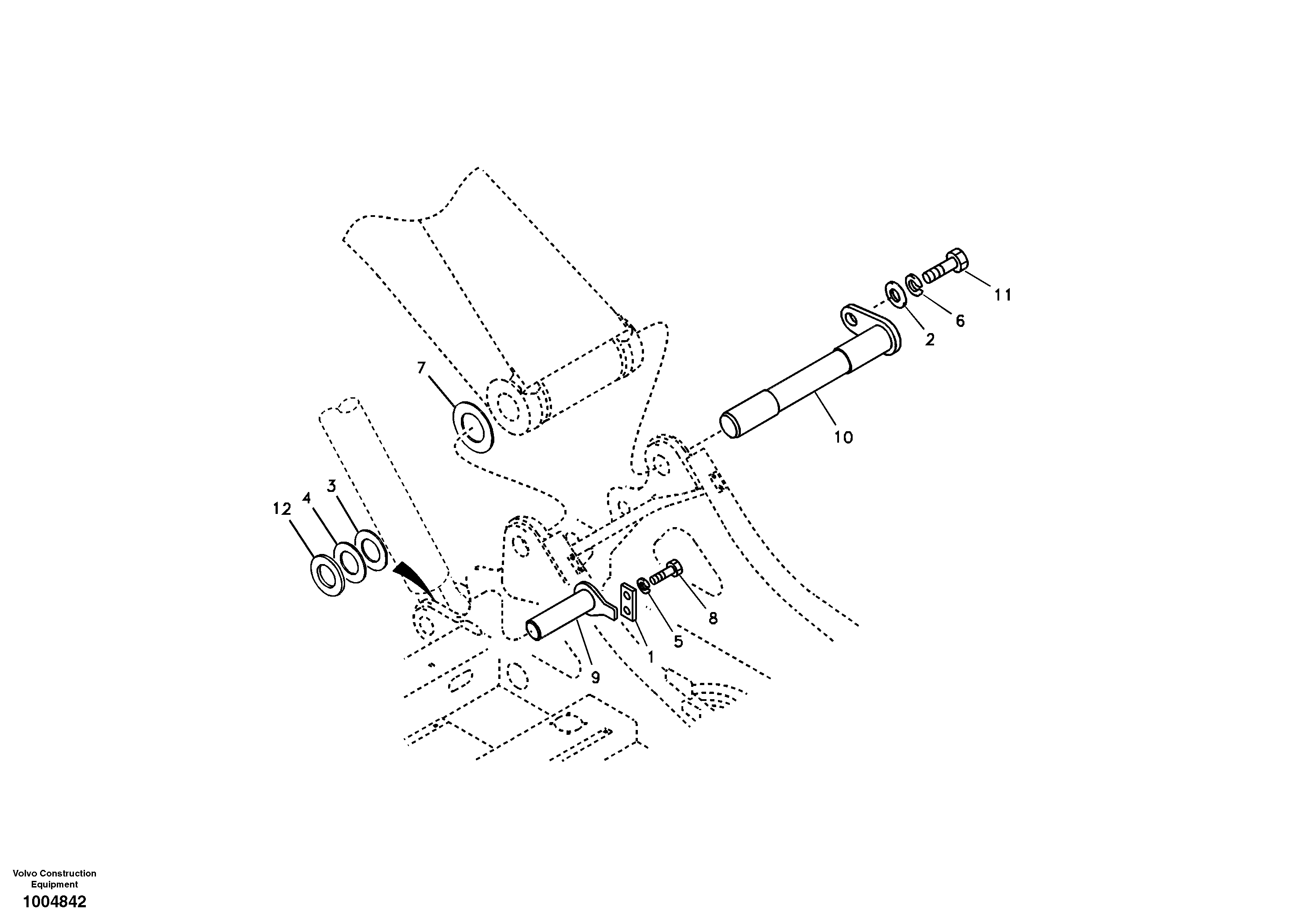 Схема запчастей Volvo EC180B - 43804 Links to boom, no boom EC180B