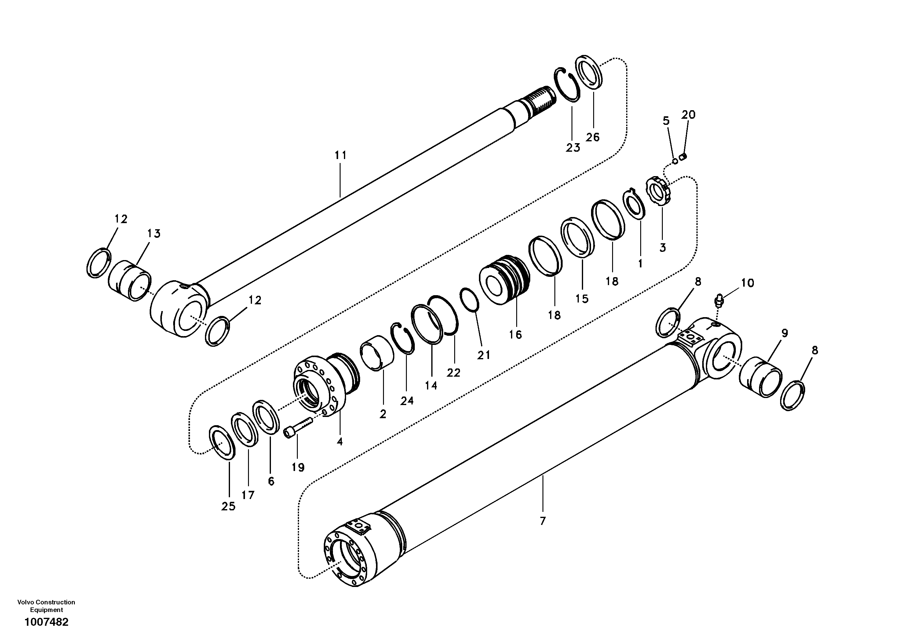 Схема запчастей Volvo EC180B - 56924 Boom cylinder, adjustable 2nd EC180B