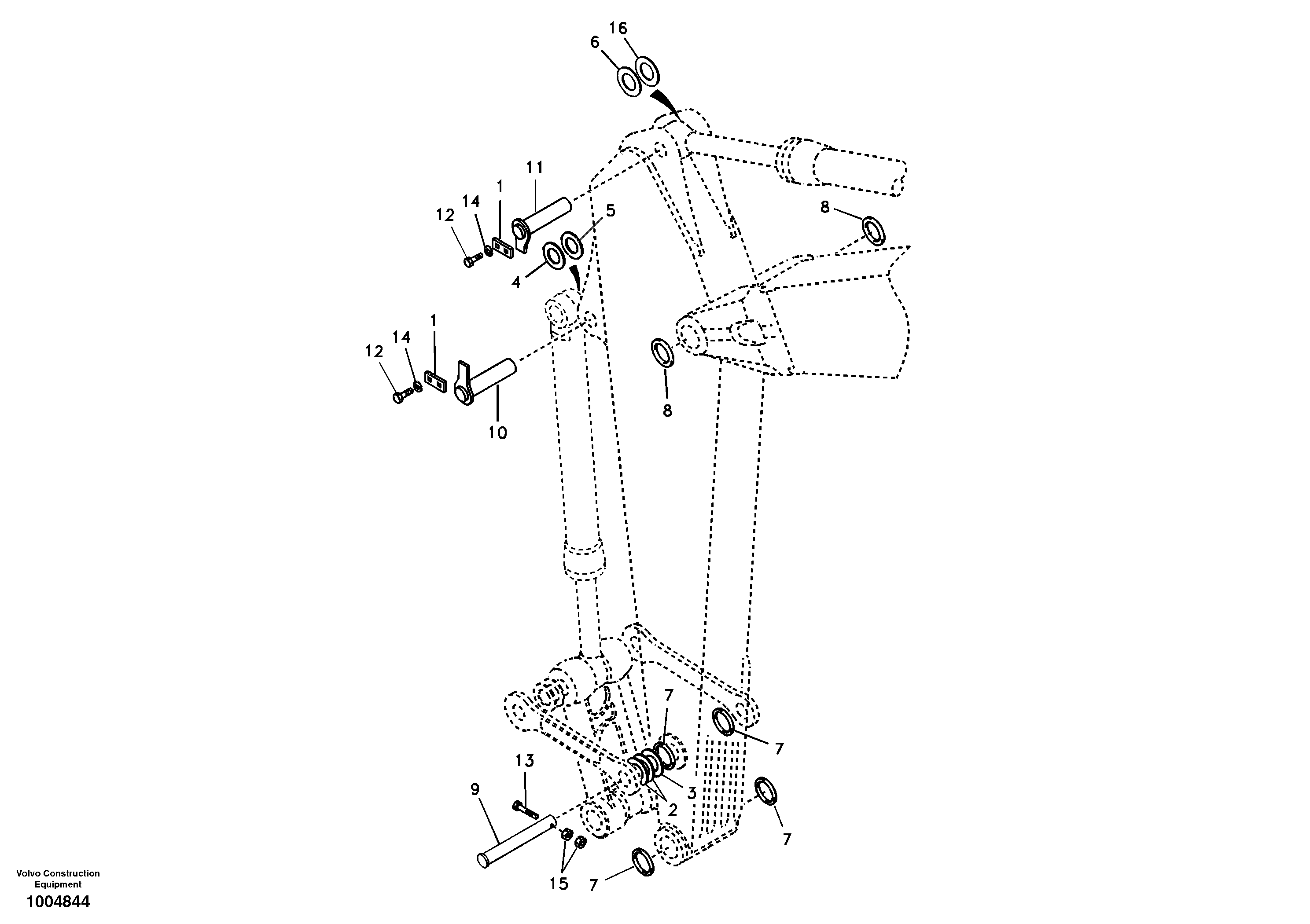 Схема запчастей Volvo EC180B - 101363 Links to dipper arm EC180B