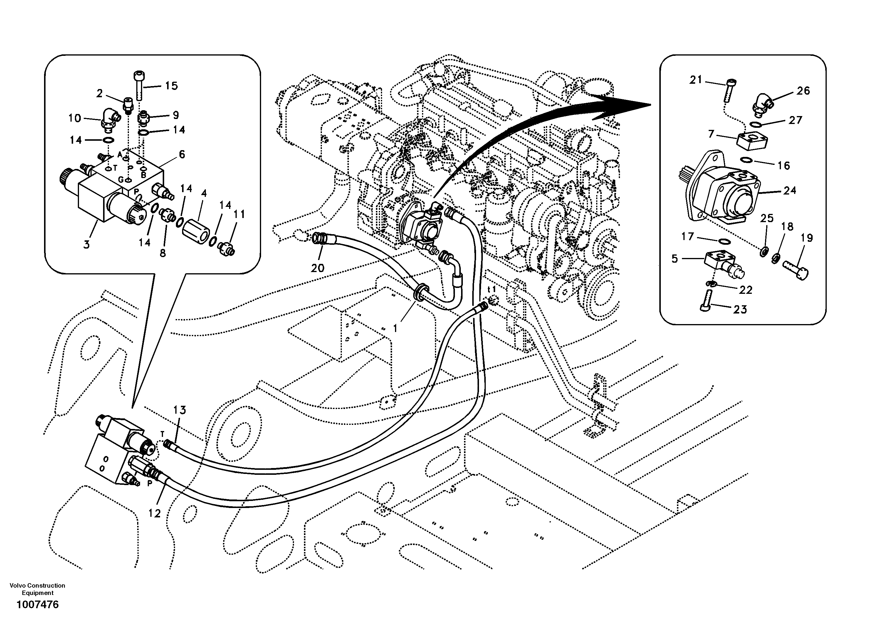 Схема запчастей Volvo EC180B - 48289 Working hydraulic, slope and rotator on upper frame EC180B PRIME S/N 12001-